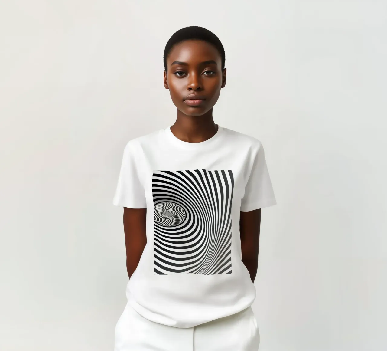 Illusione ottica moderna in bianco e nero t-shirt da Whole©