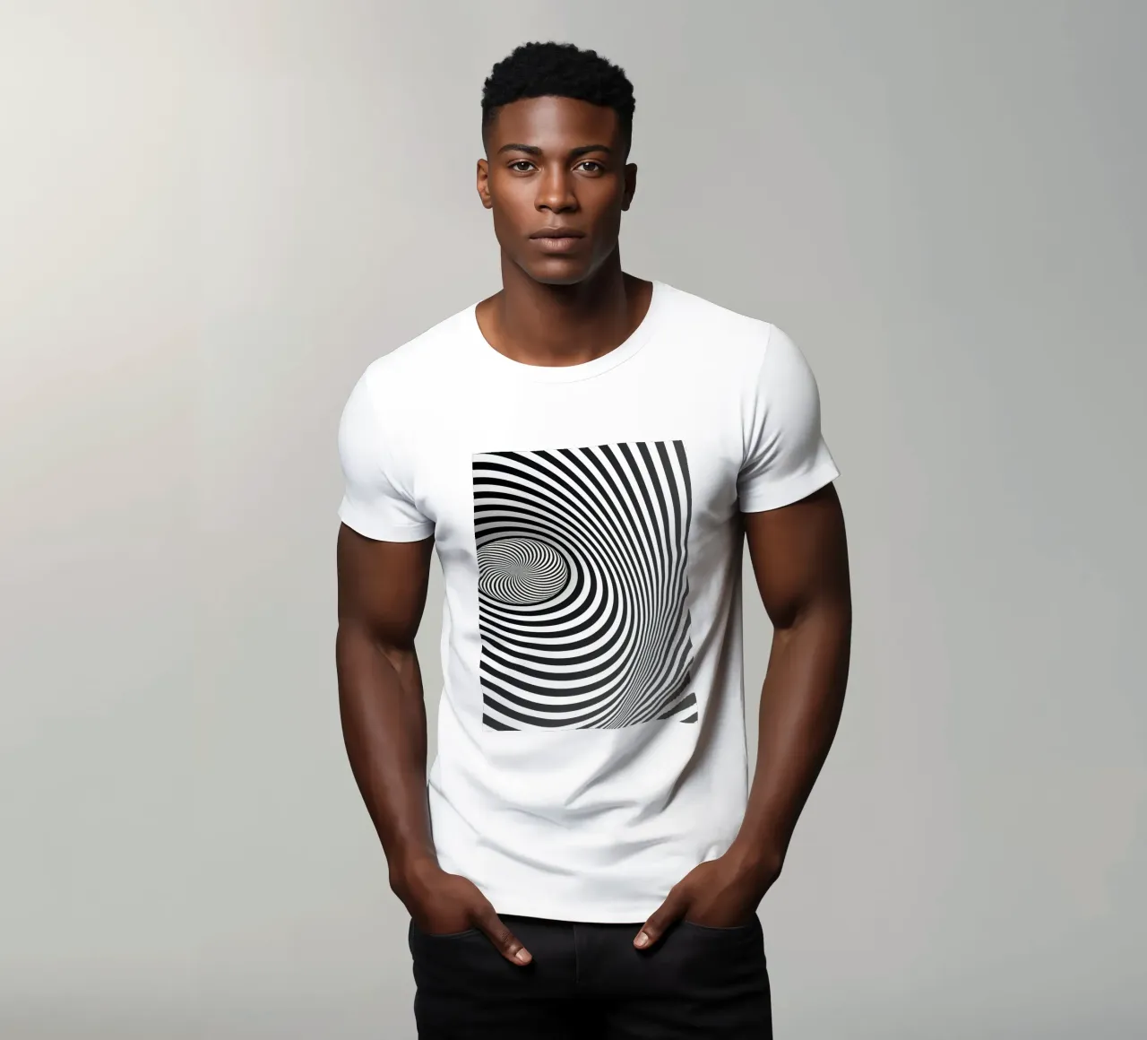 Illusione ottica moderna in bianco e nero t-shirt da Whole©