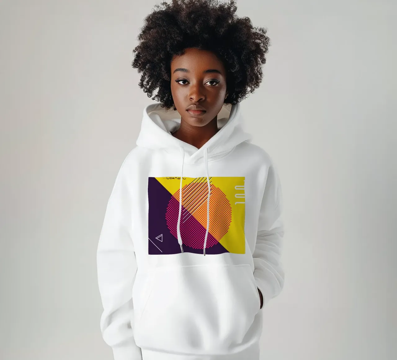 Retro Pop Art Geometrico Moderno felpa con cappuccio da Whole©