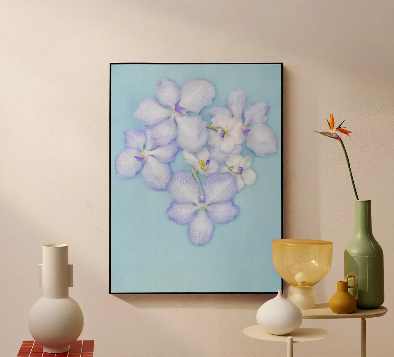 Serenity in Bloom – Lilac Orchids plexiglass da Curious Collections by Marielle Leenders