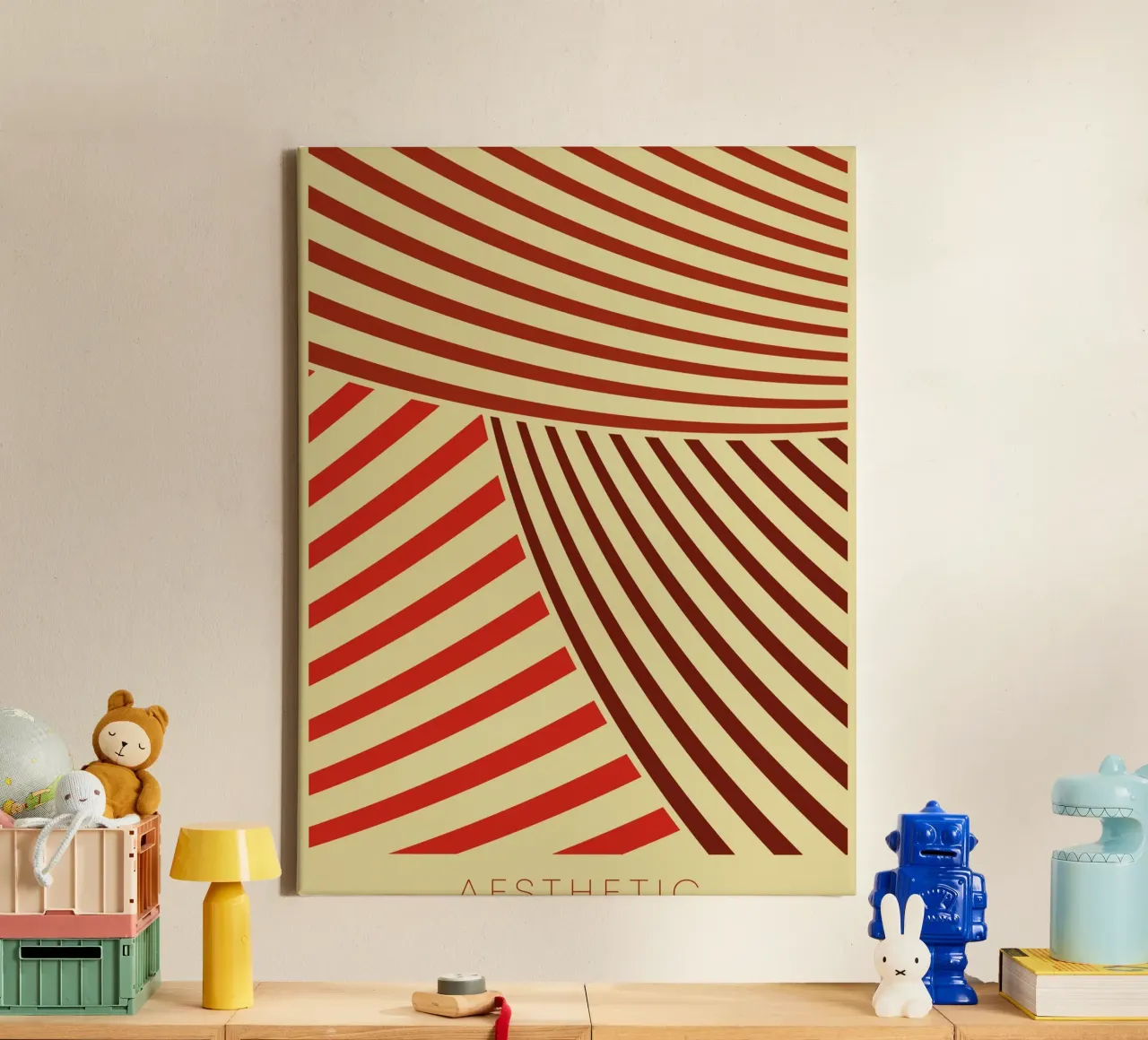 Modern esthetisch lijnontwerp canvas met Baklijst van Whole©