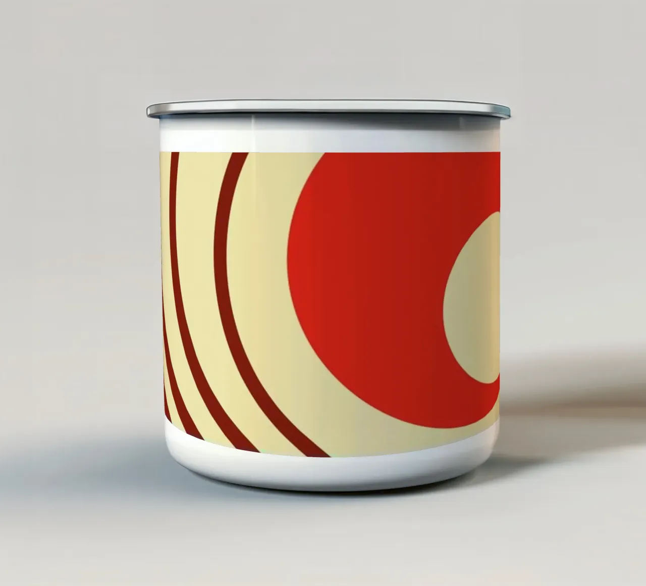 Modernes Retro-Linien-Design Emaille Tasse von Whole©