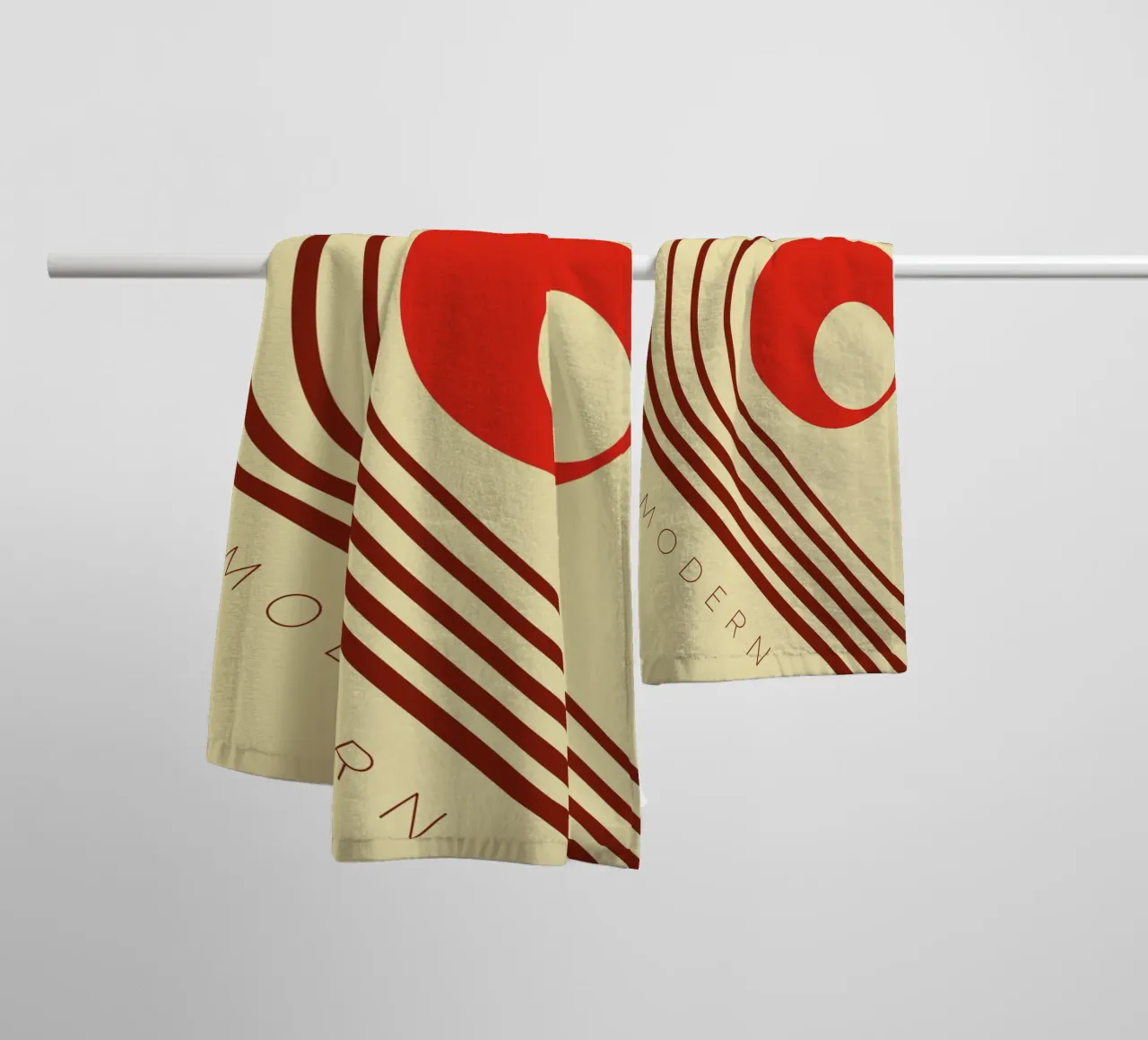 Modern retro line design towel by Whole©