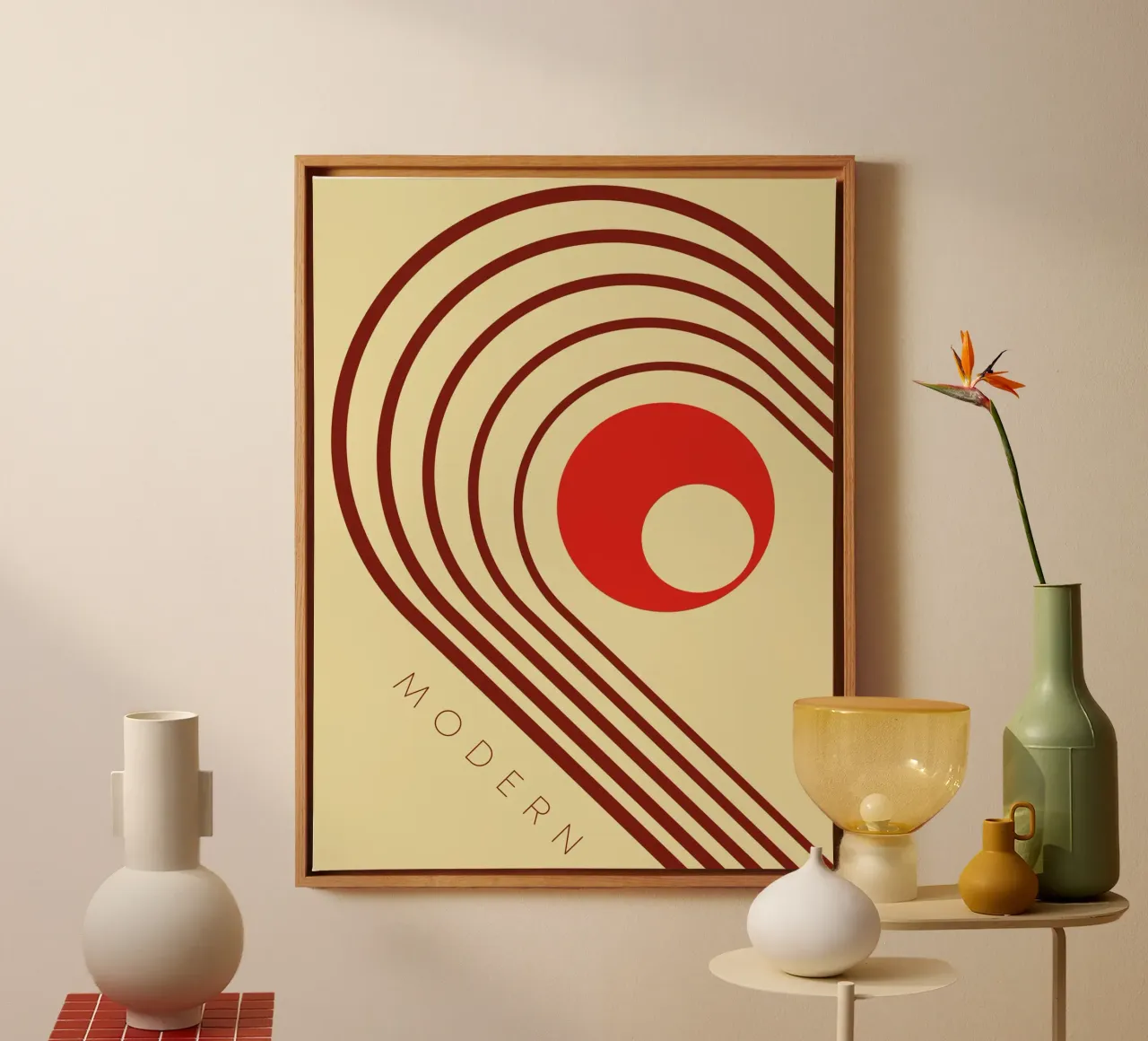 Modern retro line design canvas by Whole©