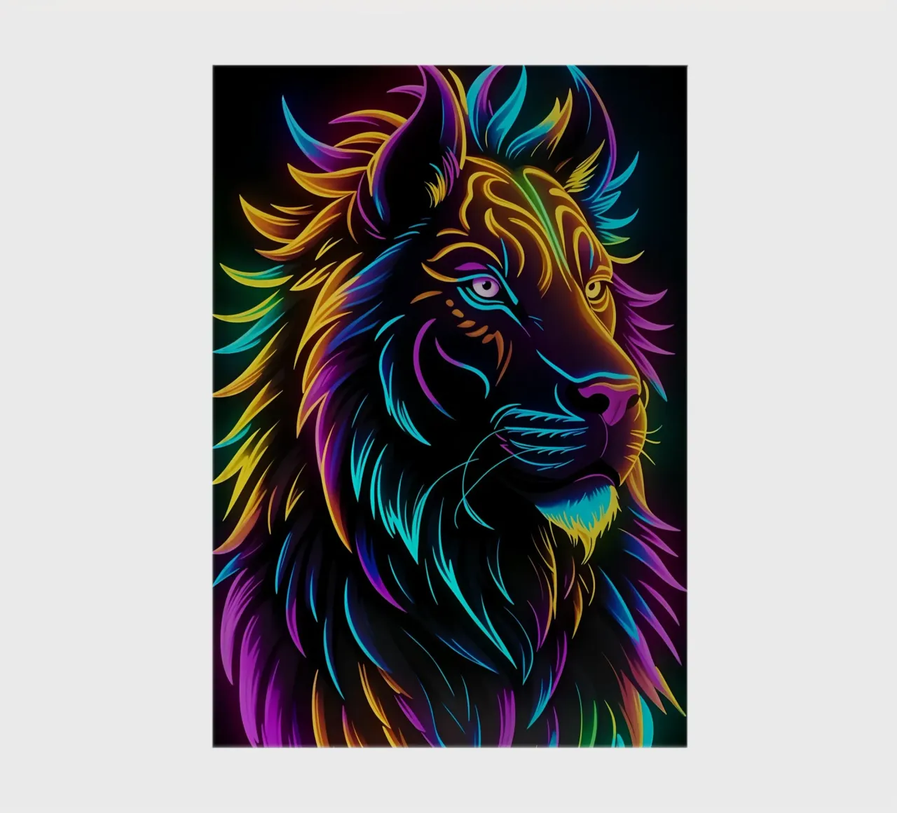 Néon coloré en forme de lion carnet de notes de MakArena