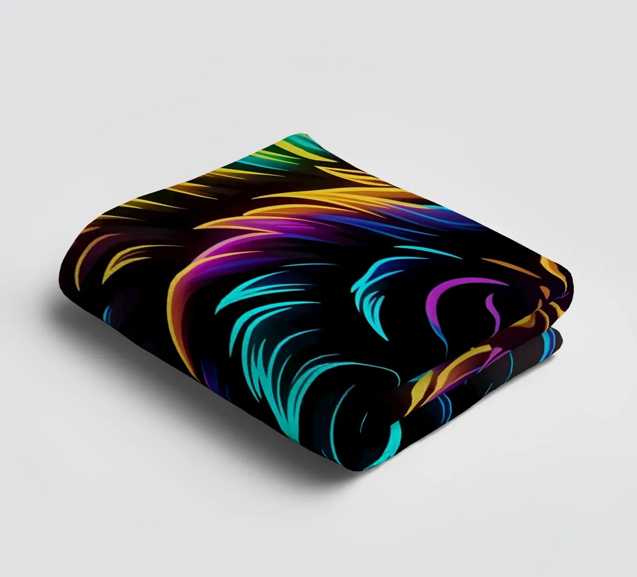 Néon coloré en forme de lion serviette de bain de MakArena