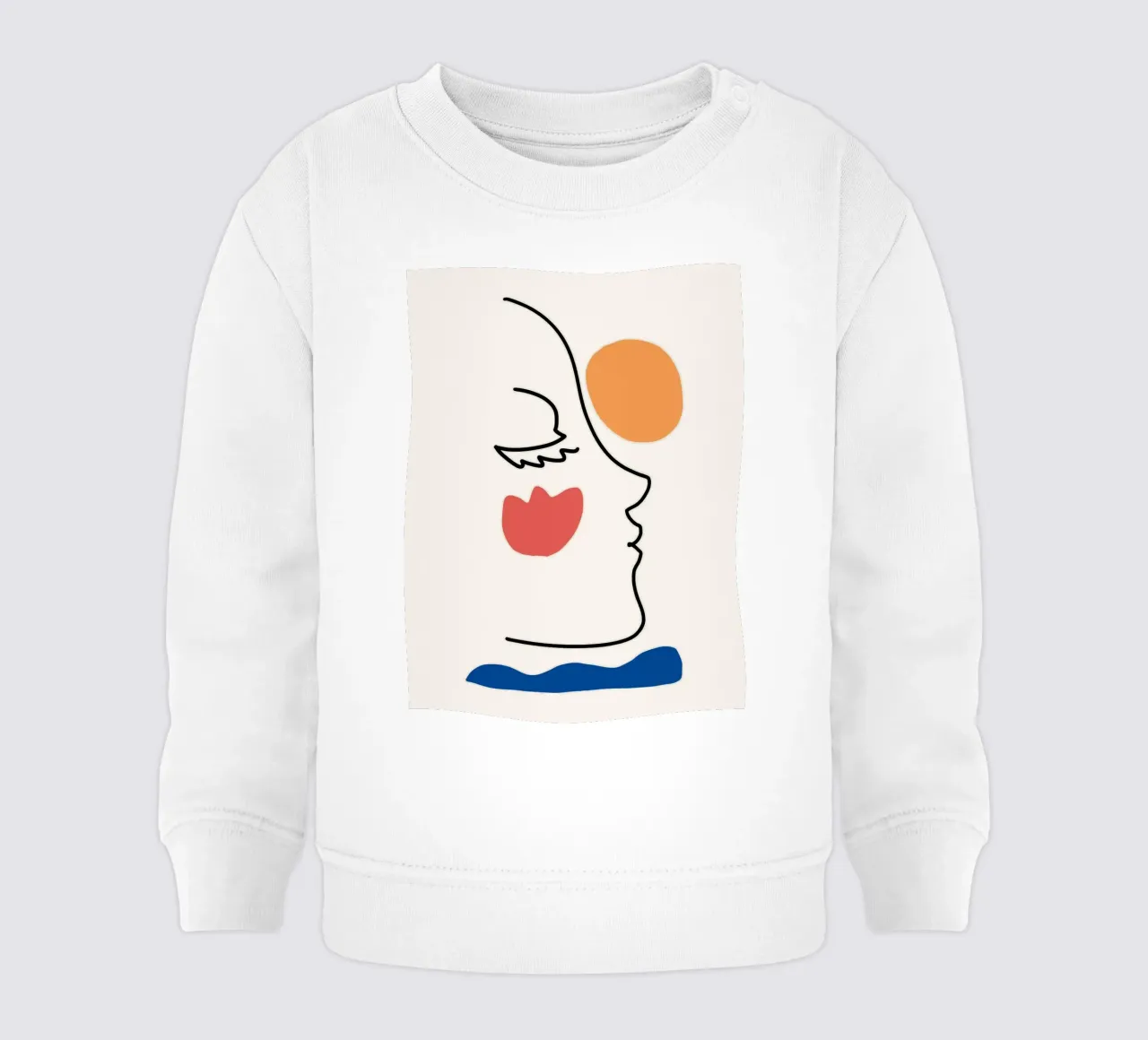 Portrait minimaliste en line art sweat pour bébé de Whole©