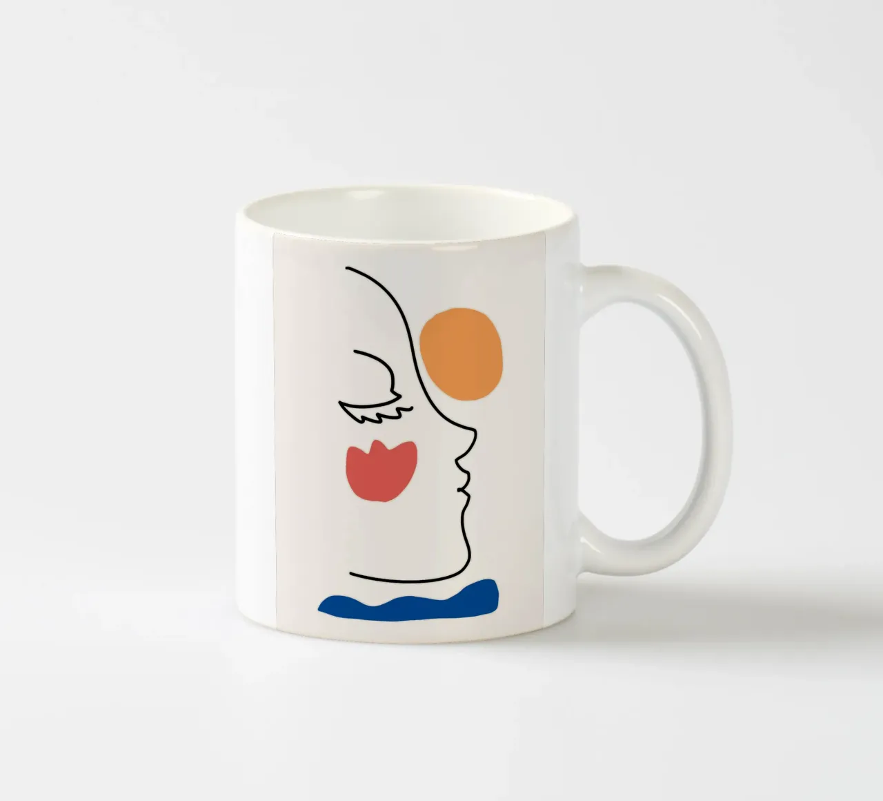 Ritratto minimalista di line art tazza in ceramica da Whole©
