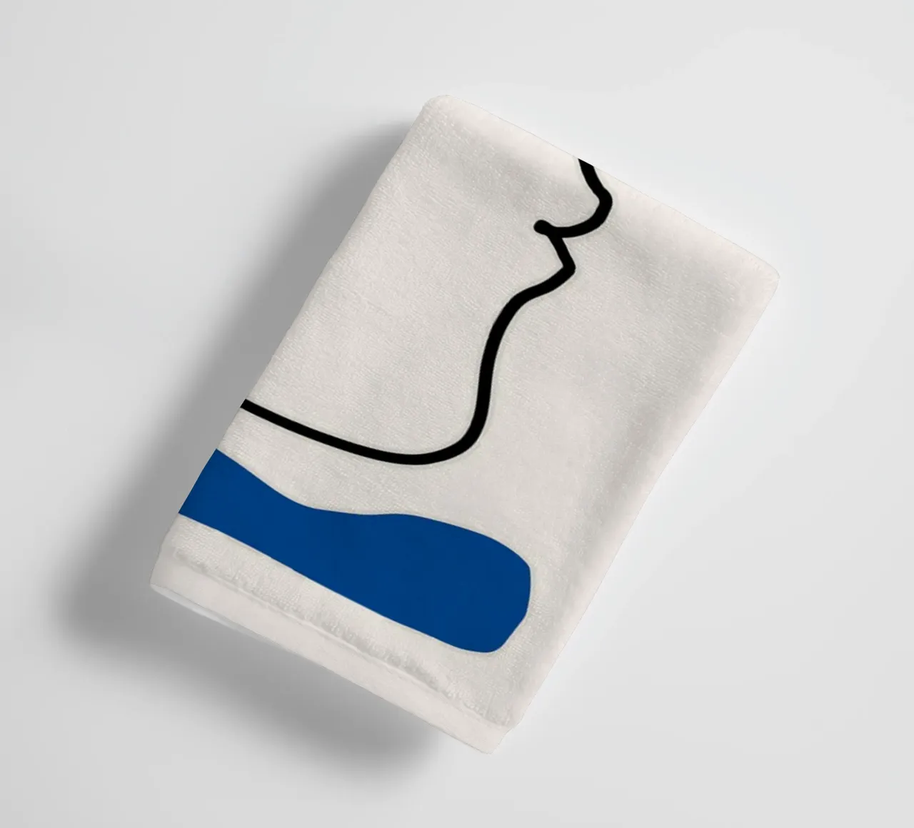 Portrait minimaliste en line art serviette de bain de Whole©