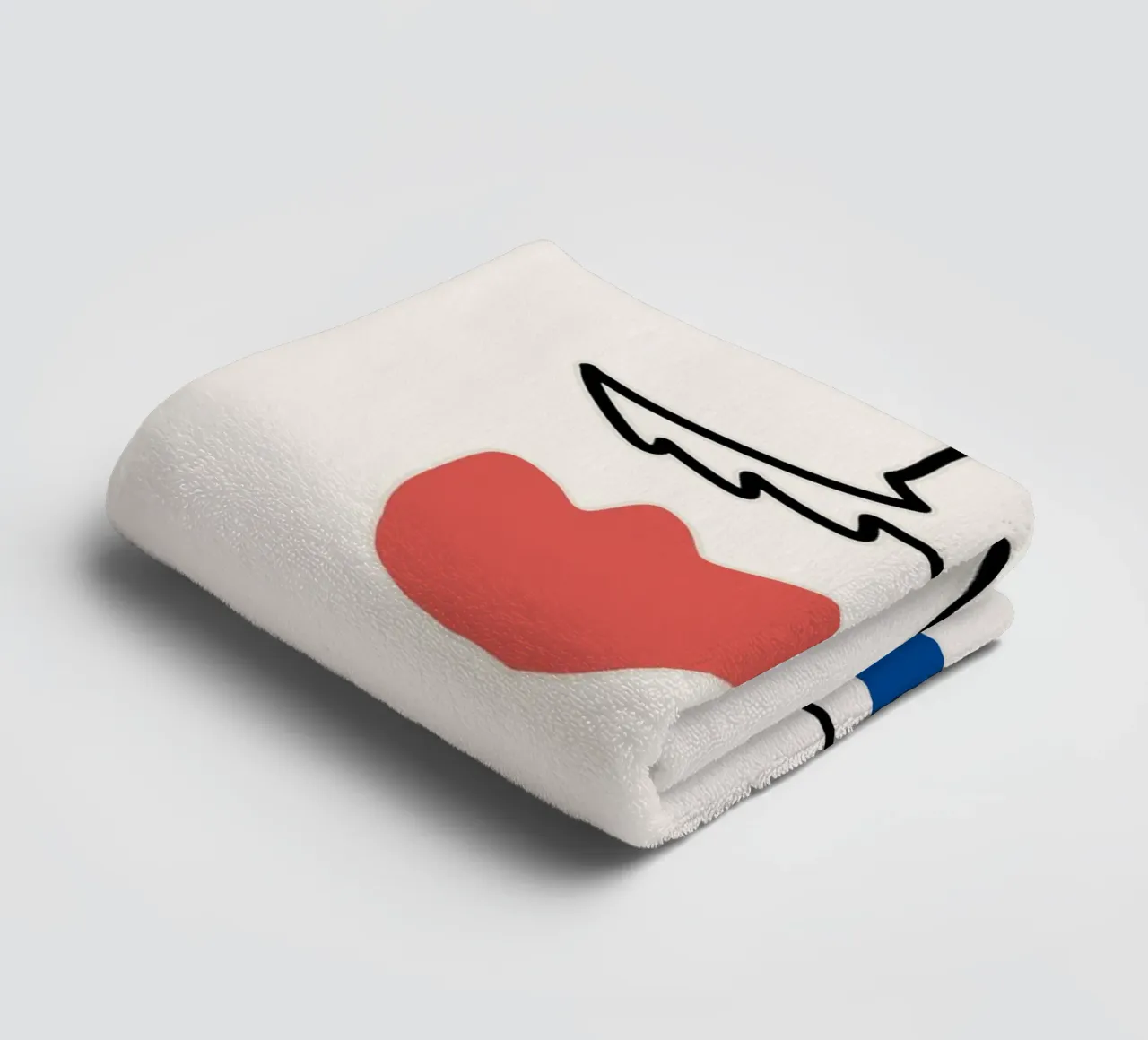 Portrait minimaliste en line art serviette de bain de Whole©