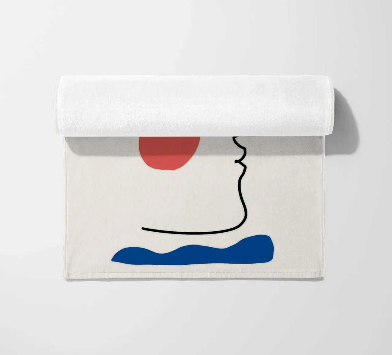 Portrait minimaliste en line art serviette de plage de Whole©
