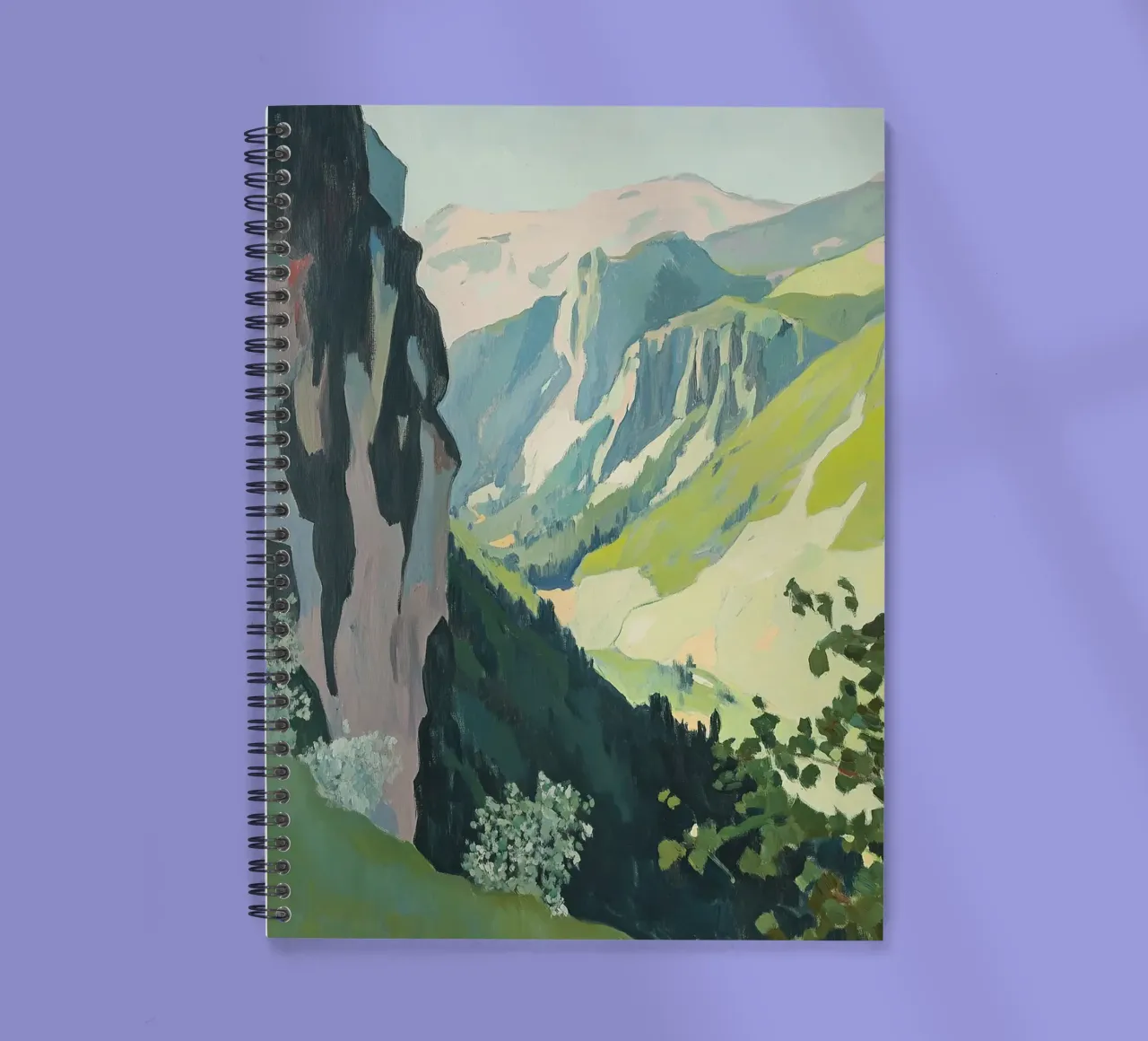 Mountains Fauvism Nature Botany spiral notebook by Euphoria Theresa