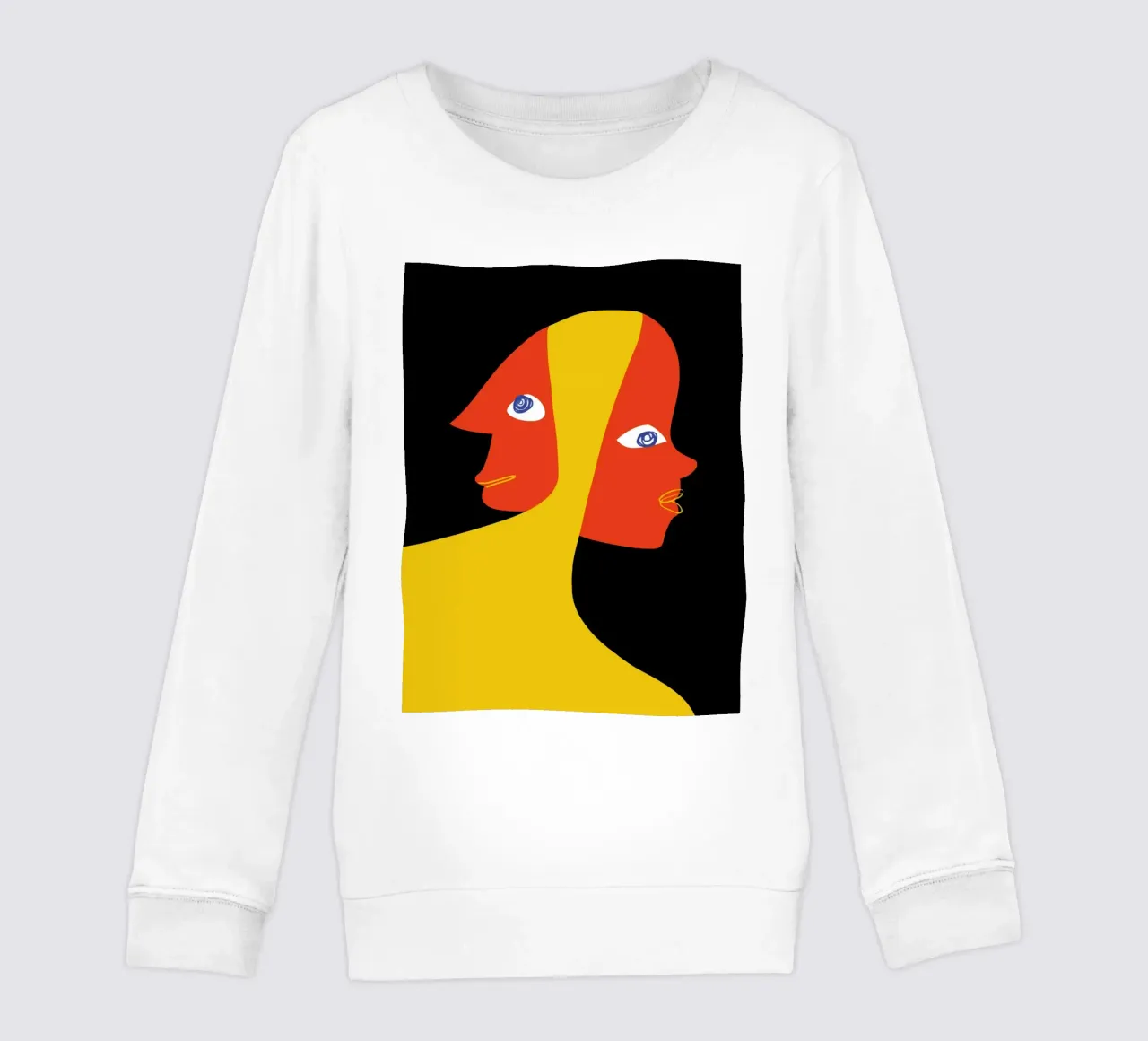 Abstraktes Doppelportrait Kinder Sweatshirt von Whole©