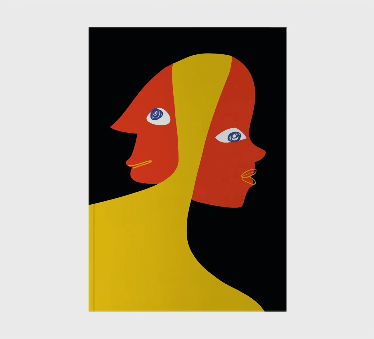 Abstract double portrait notebook by Whole©