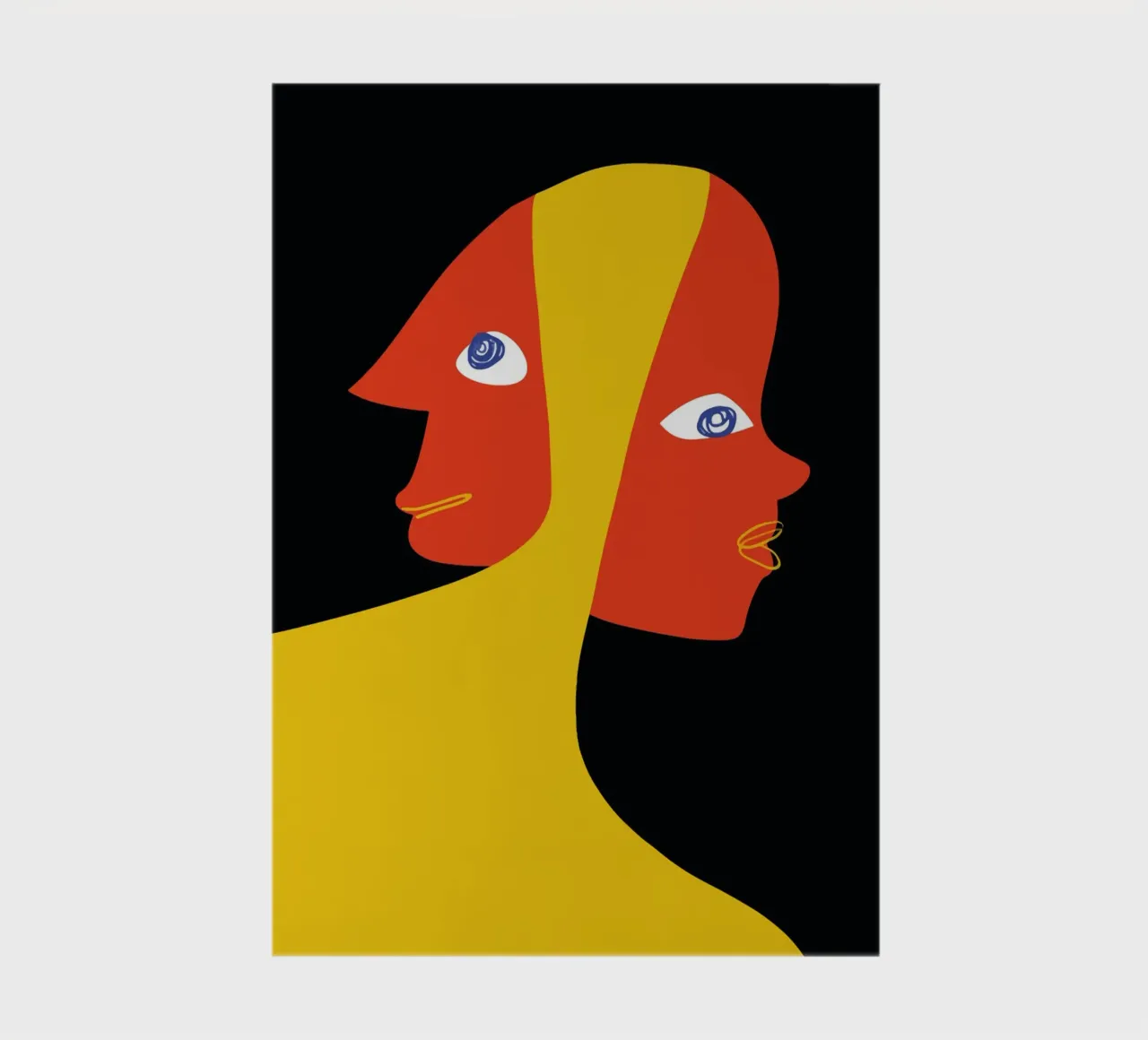 Abstract double portrait notebook by Whole©
