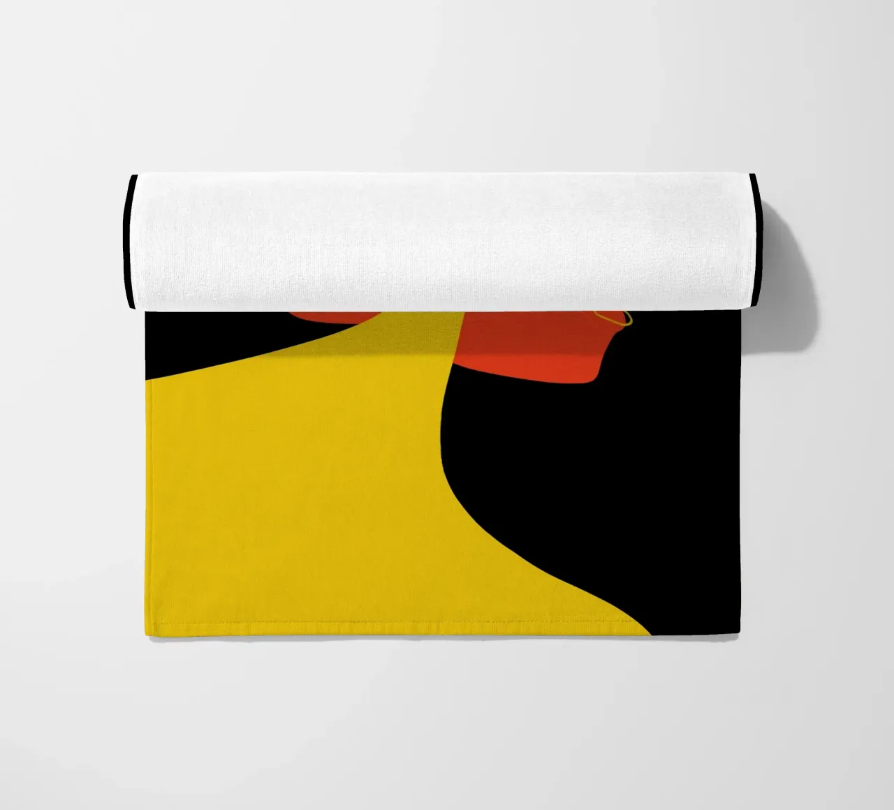 Abstract double portrait beach towel by Whole©