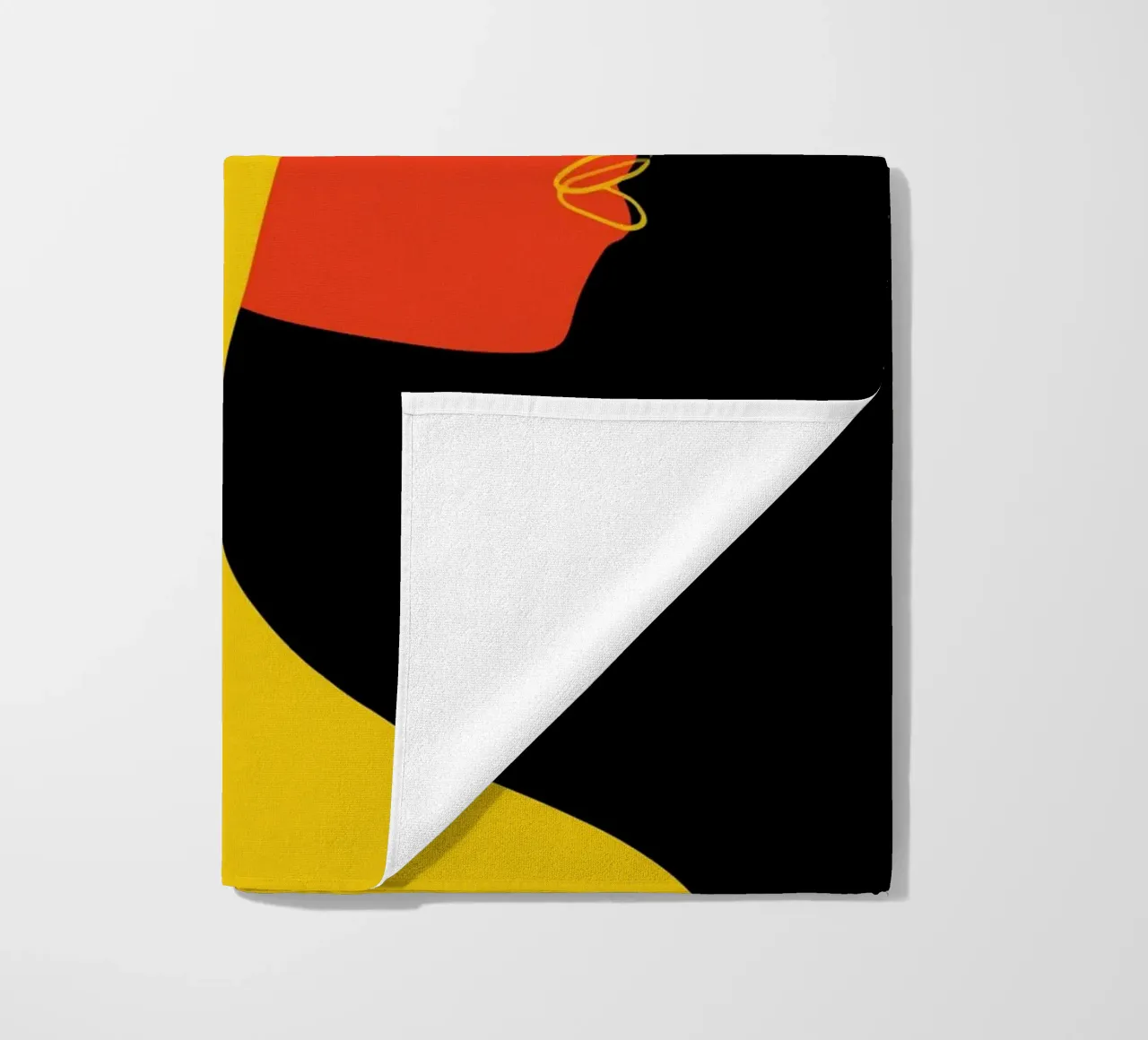 Abstract double portrait beach towel by Whole©