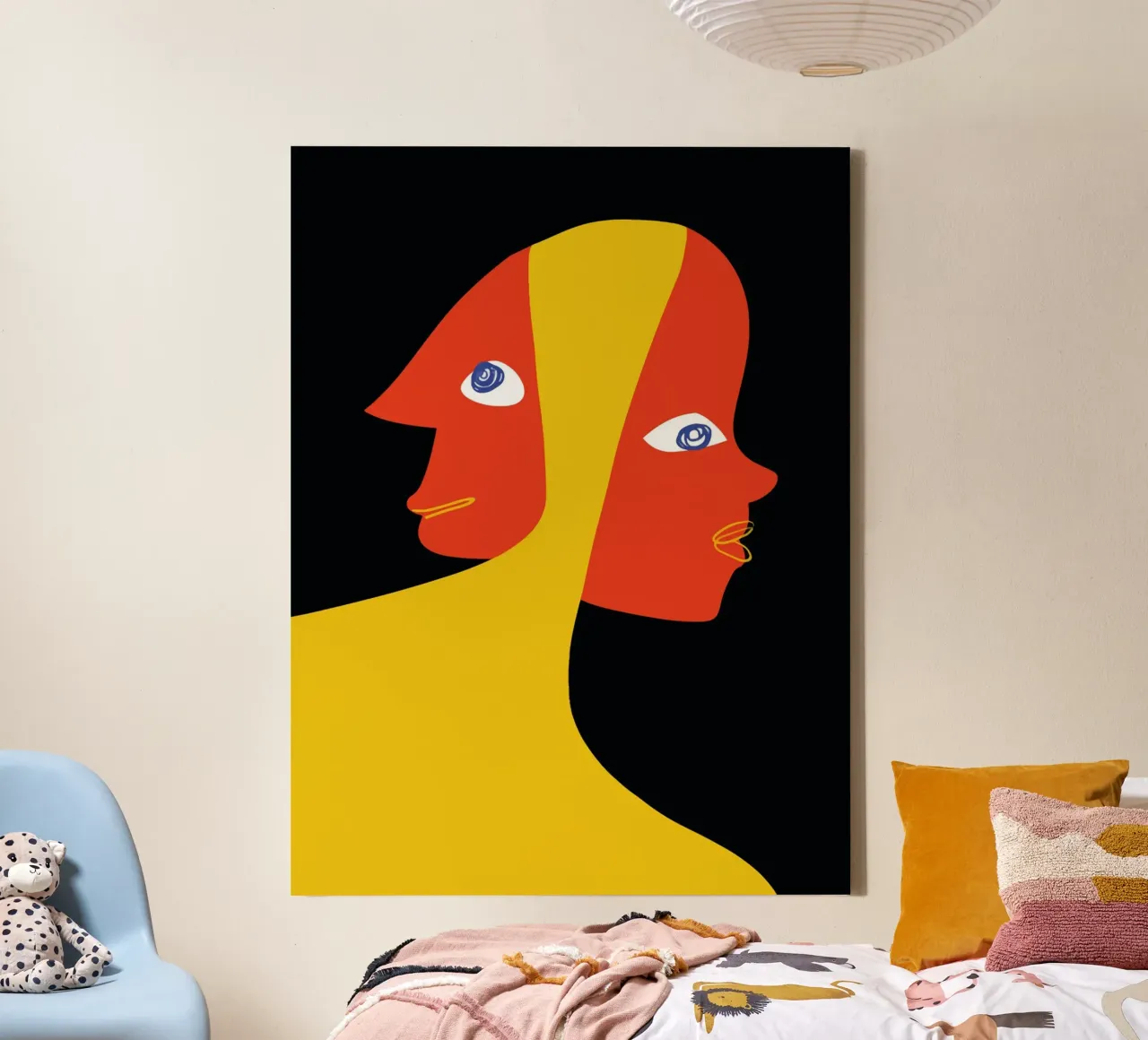 Abstract double portrait canvas by Whole©