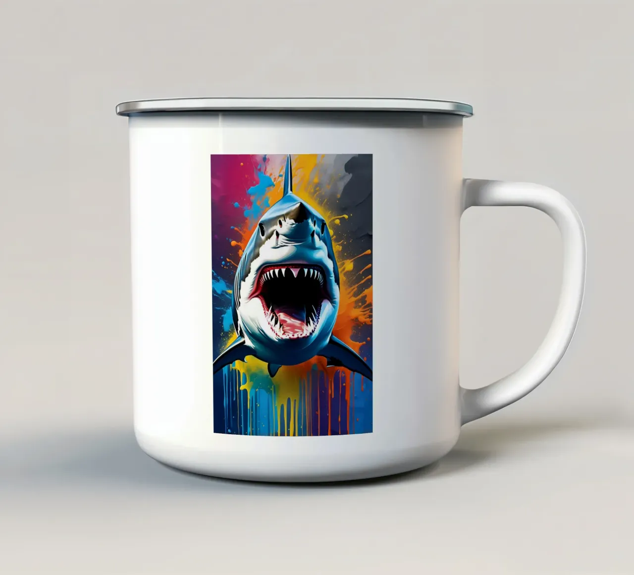 Shark graffiti art tazza in smalto da MakArena