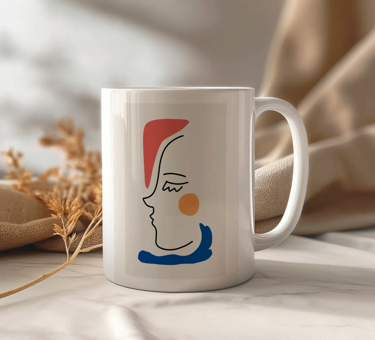 Ritratto moderno in linea tazza in ceramica da Whole©
