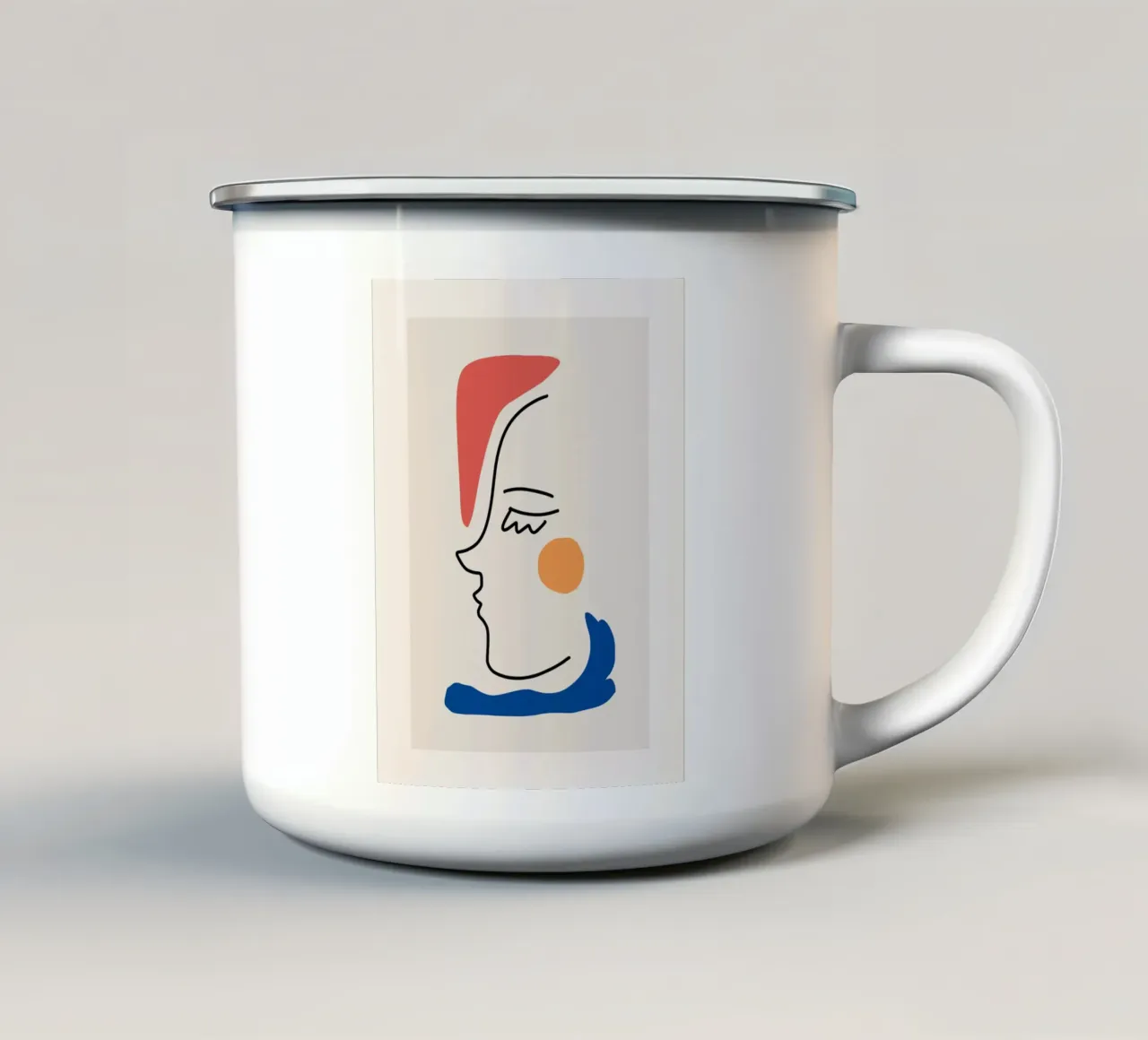 Ritratto moderno in linea tazza in smalto da Whole©