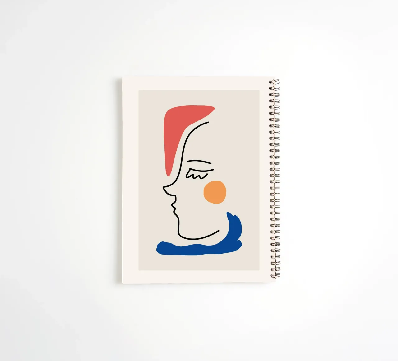 Modern Line-Art Portrait spiral notebook by Whole©