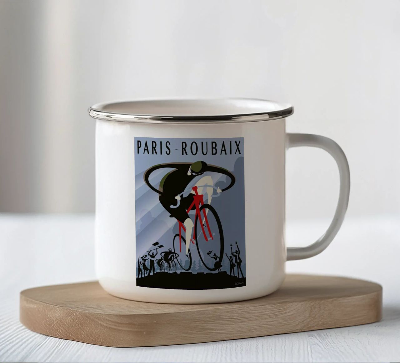 Roubaix tazza in smalto da Michael Valenti