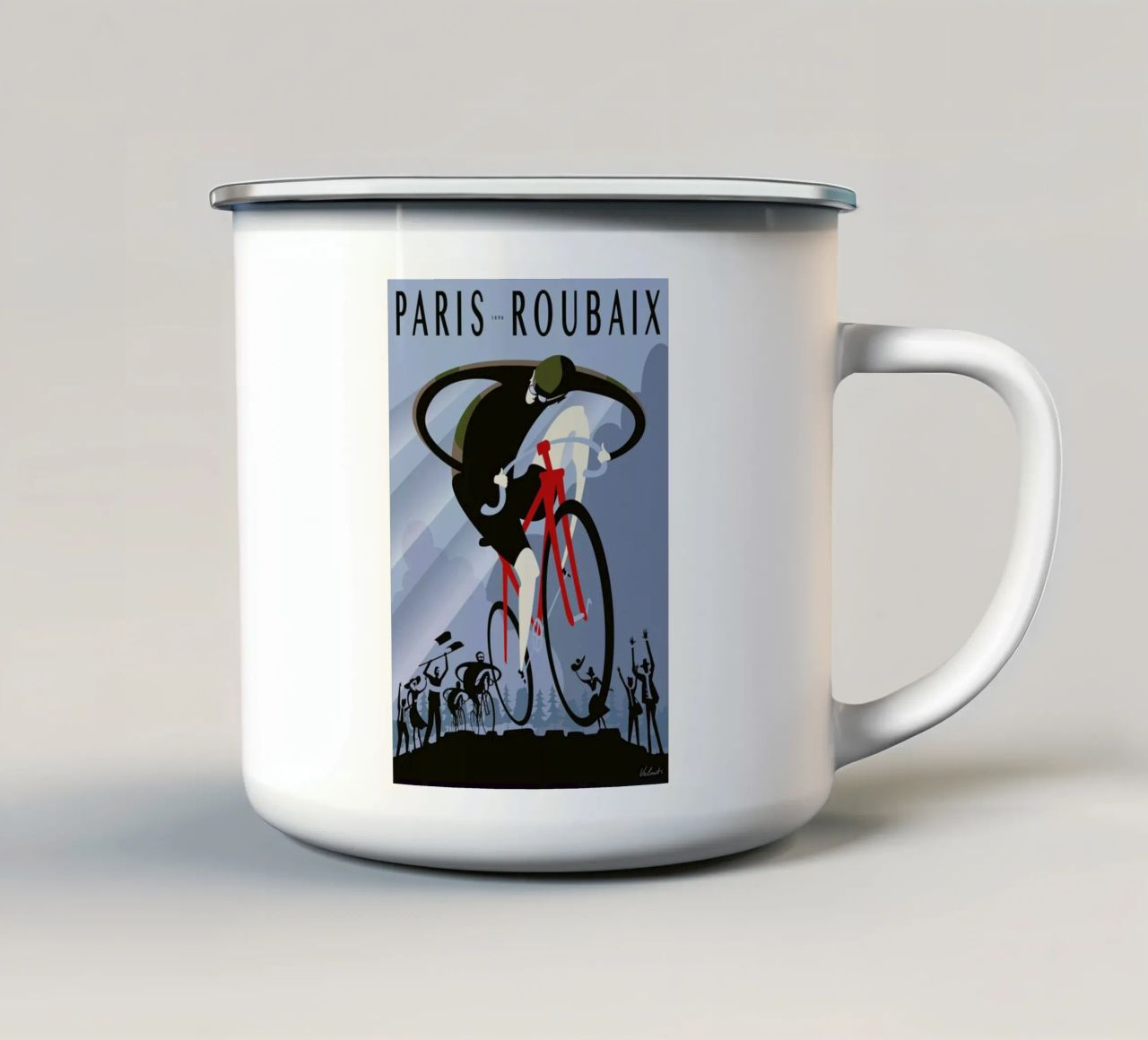 Roubaix tazza in smalto da Michael Valenti