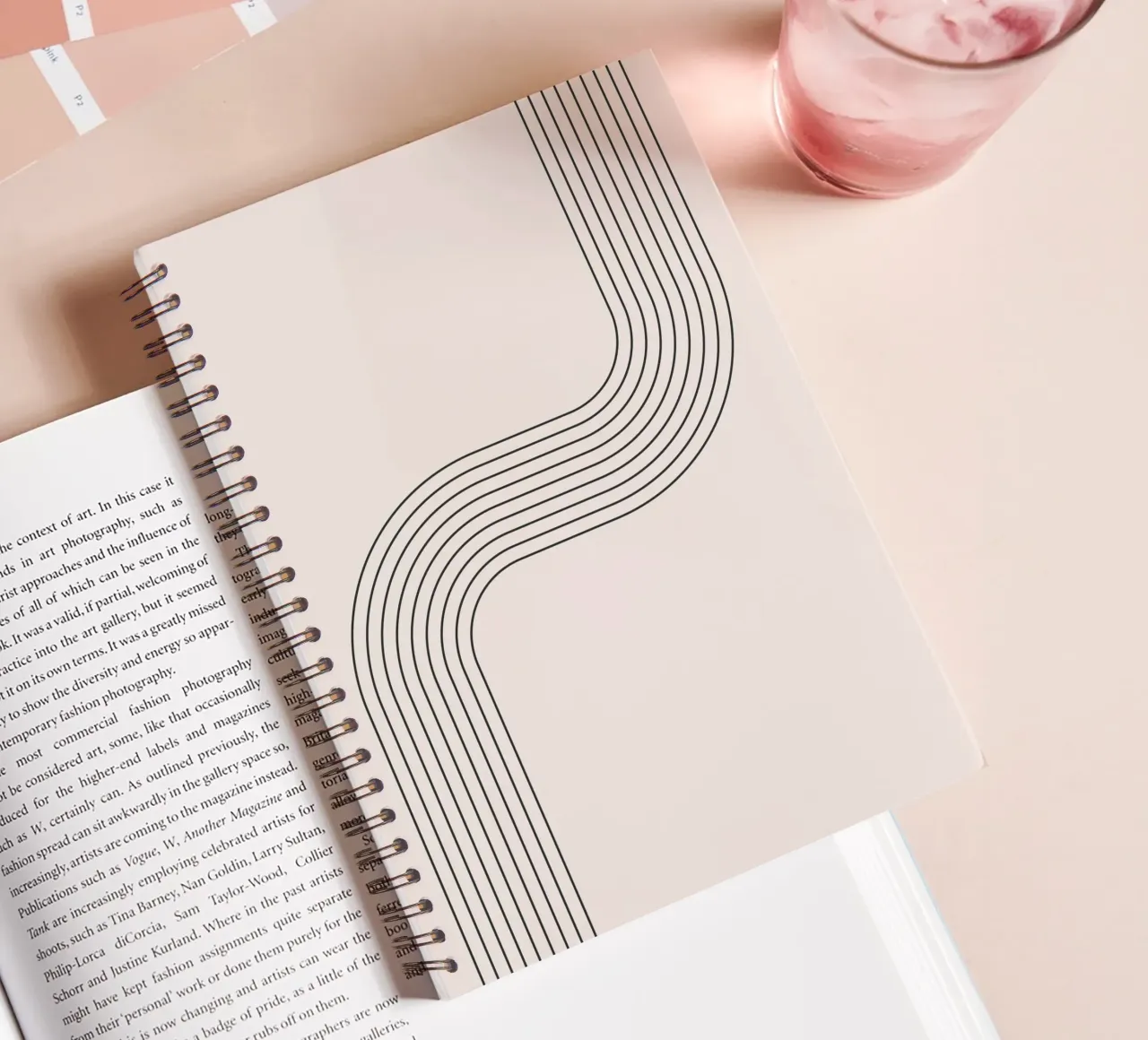 Minimalist linear arch design spiral notebook by Whole©