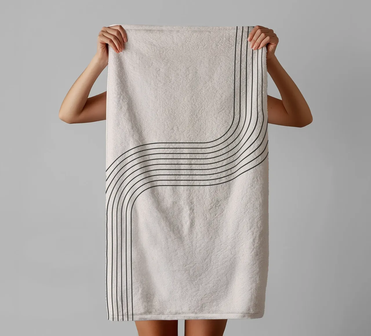 Minimalist linear arch design towel by Whole©