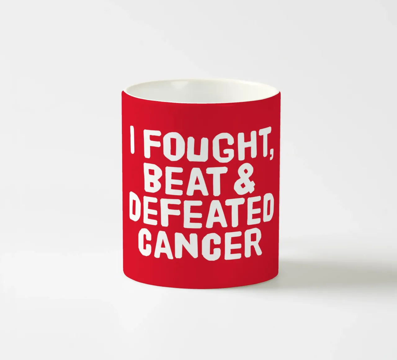 I fought, beat and defeated cancer tazza in ceramica da happieeagle