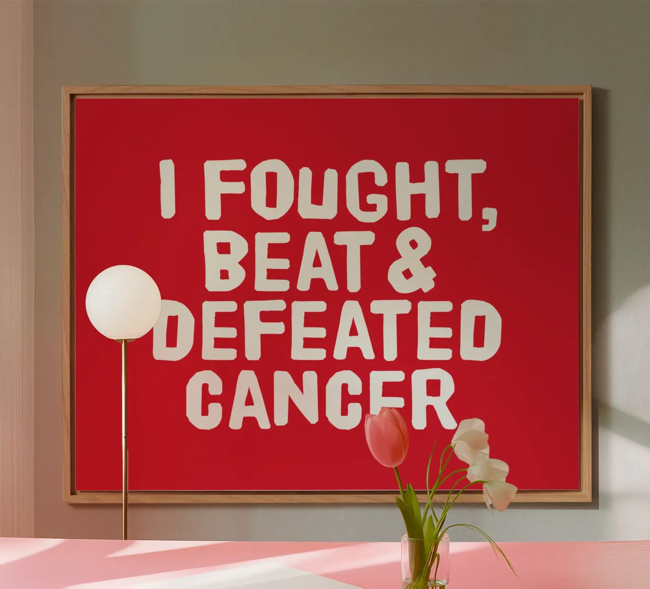 I fought, beat and defeated cancer alluminio dibond da happieeagle