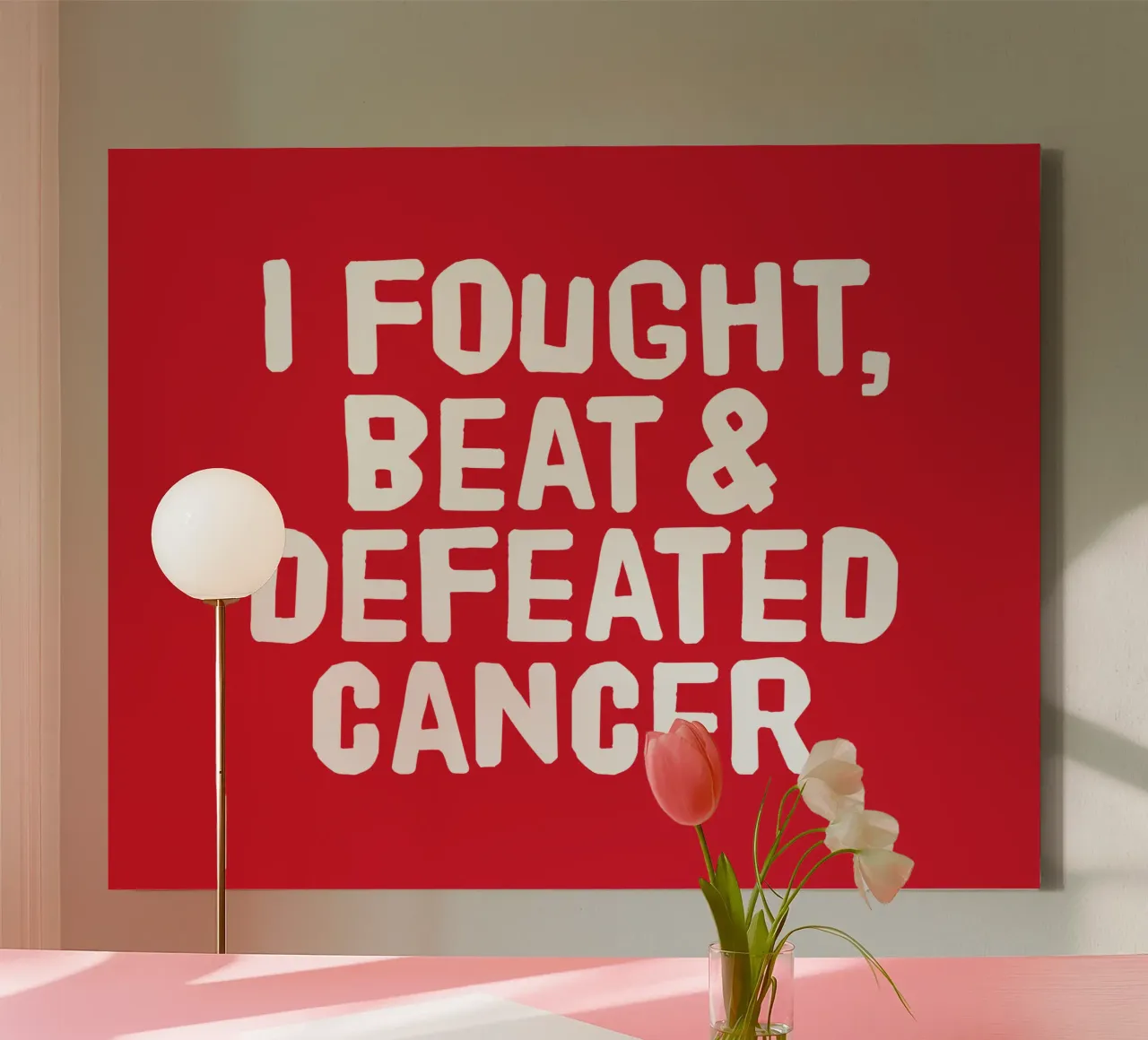 I fought, beat and defeated cancer tela da happieeagle