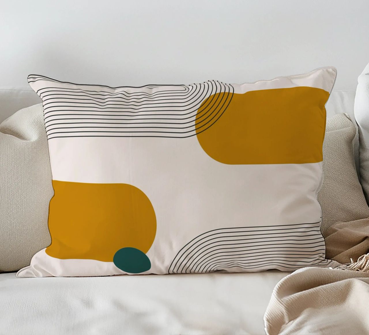 Design astratto dalle linee boho cuscino da Whole©