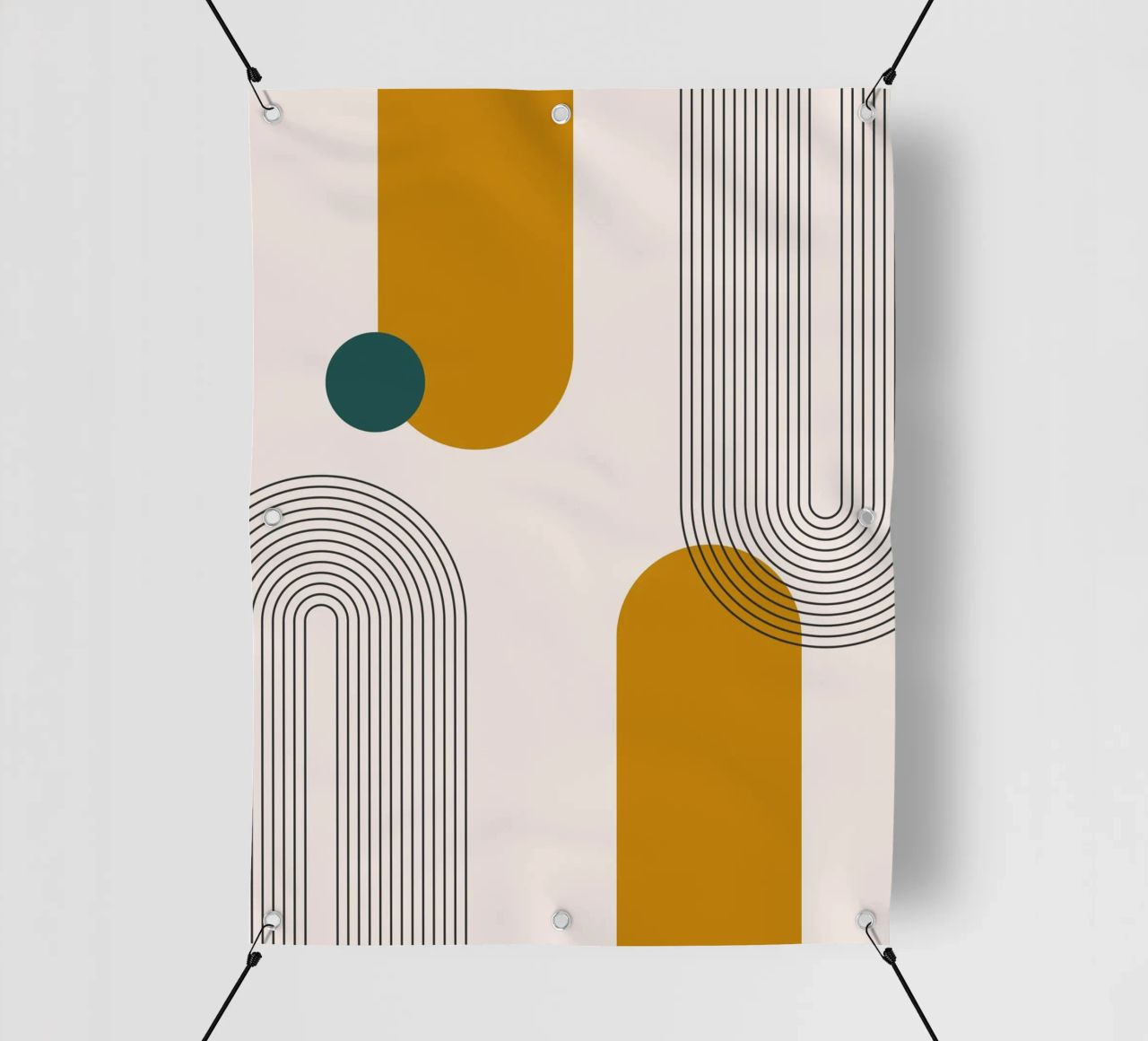 Design astratto dalle linee boho telo in pvc da Whole©
