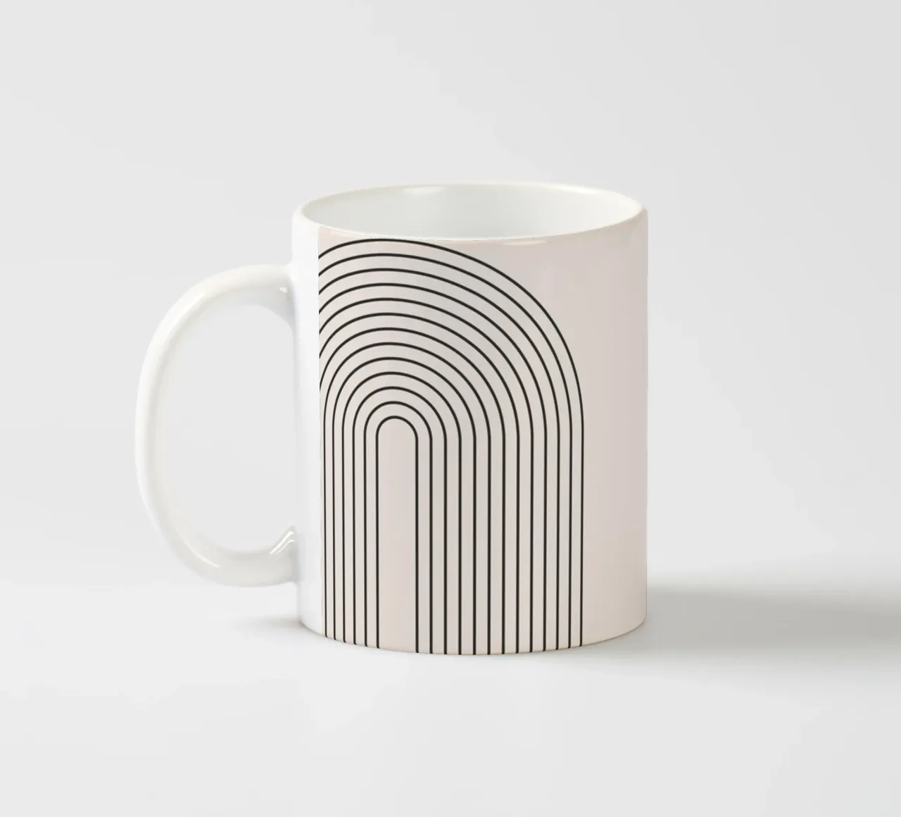 Abstraktes Boho-Linien Design Keramik Tasse von Whole©