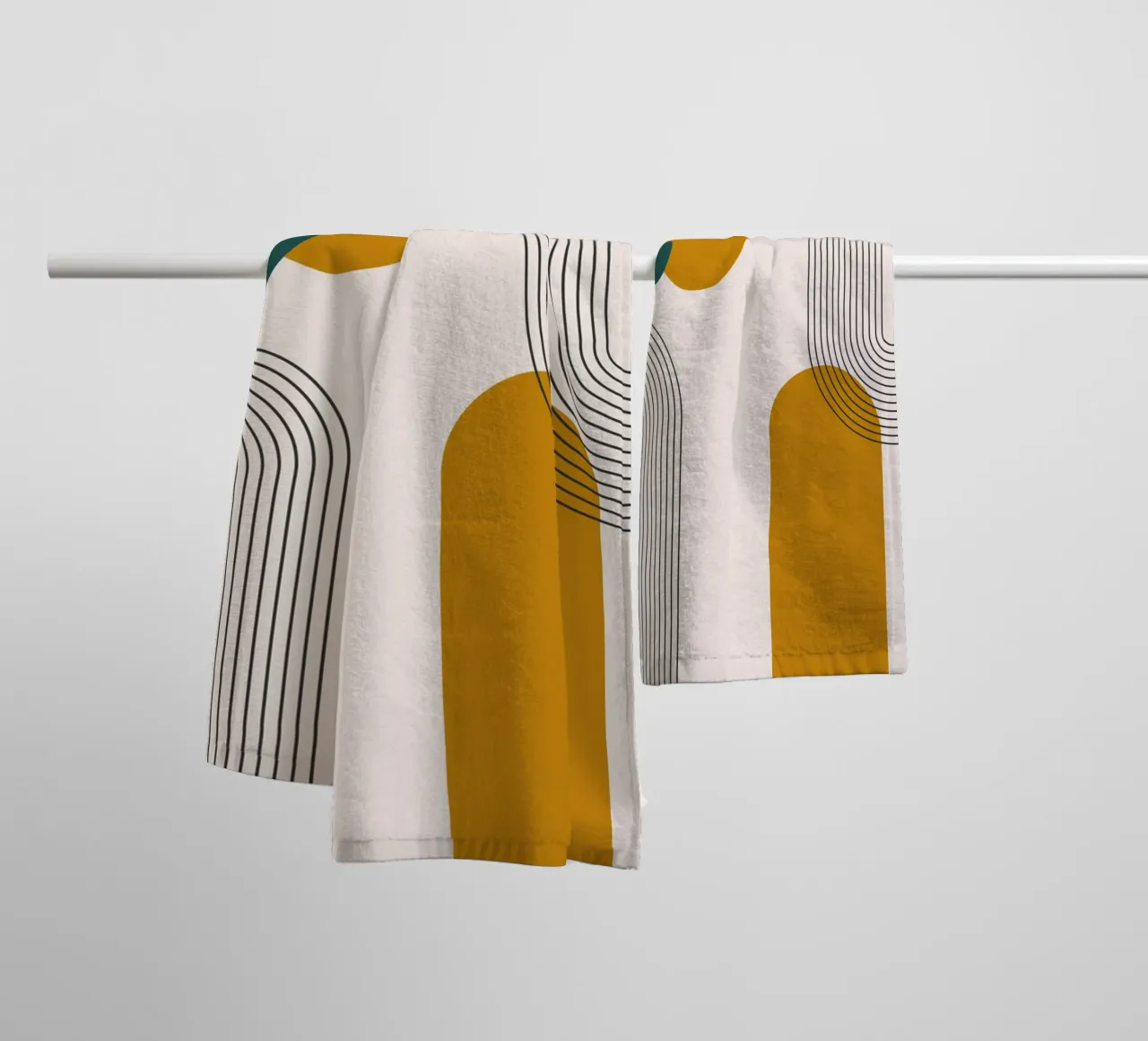 Design abstrait boho-linéaire serviette de bain de Whole©