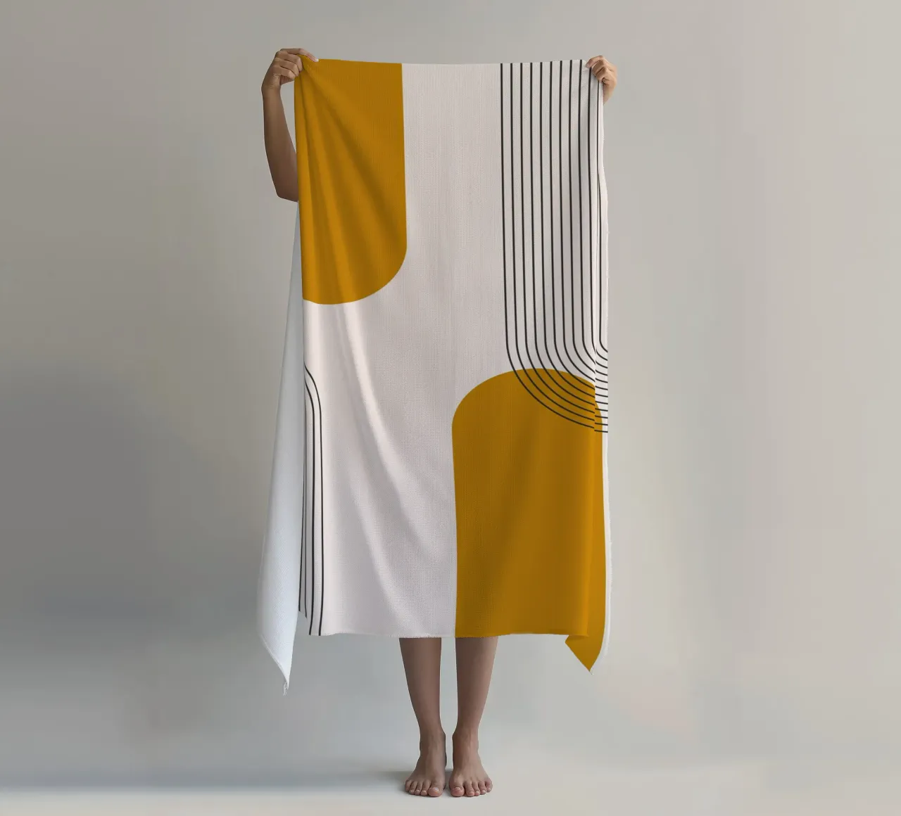 Design astratto dalle linee boho telo mare da Whole©