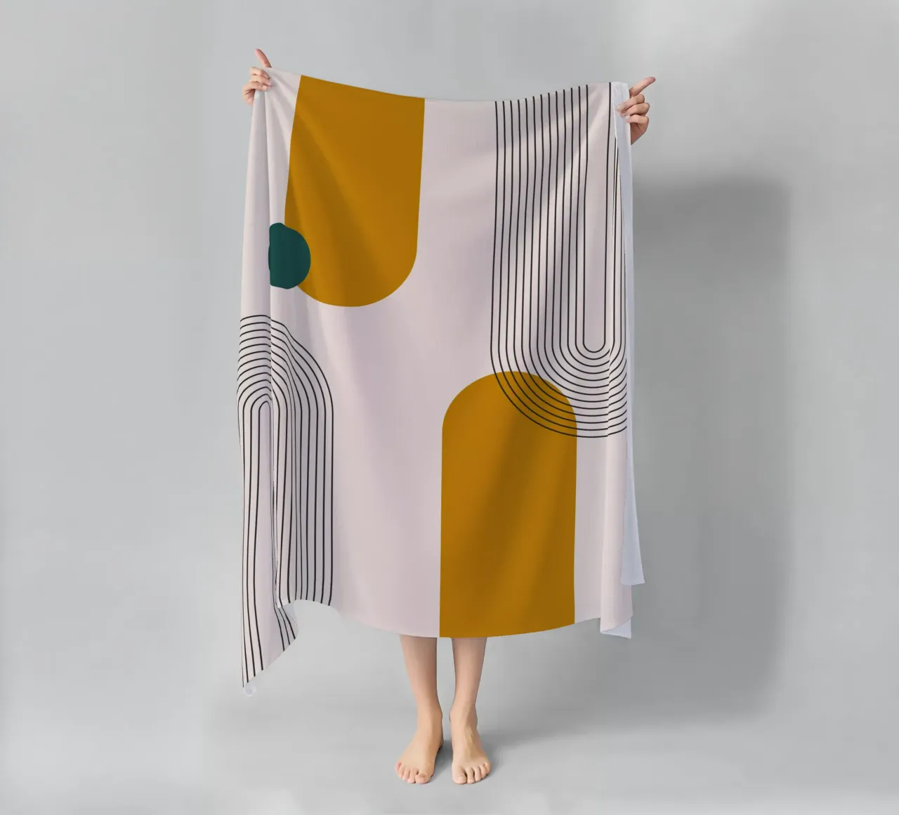 Design astratto dalle linee boho telo mare da Whole©