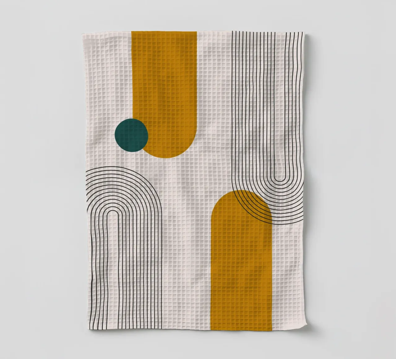 Design abstrait boho-linéaire torchon de Whole©