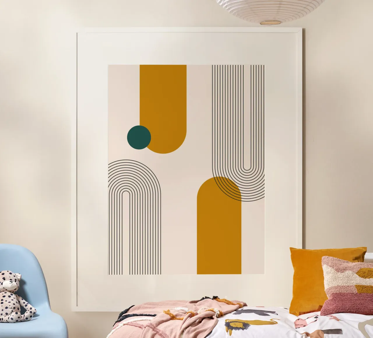 Design abstrait boho-linéaire poster de Whole©