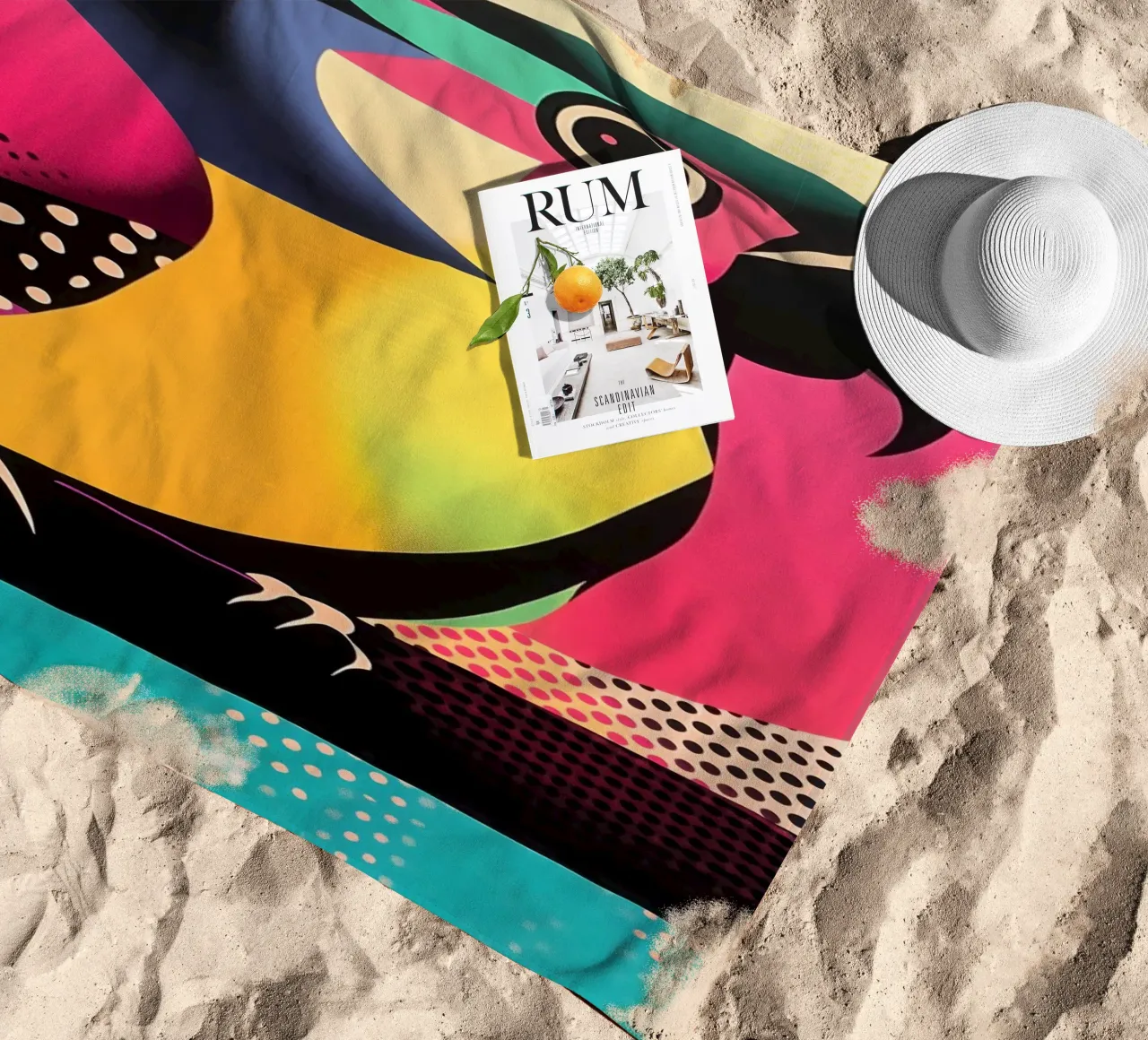 Decorative parrot | Optical Art Raster Print beach towel by Autofocus