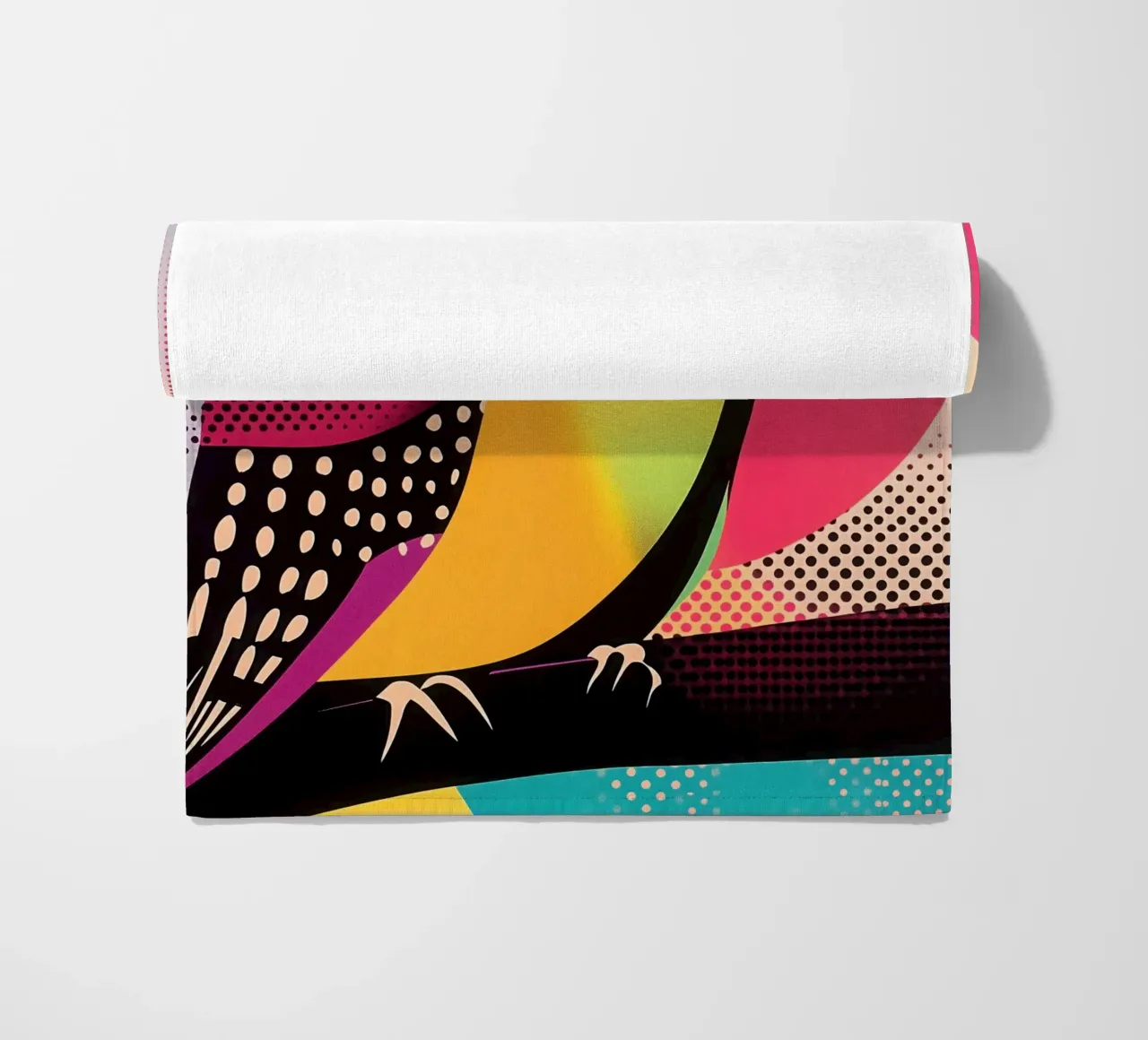Decorative parrot | Optical Art Raster Print beach towel by Autofocus