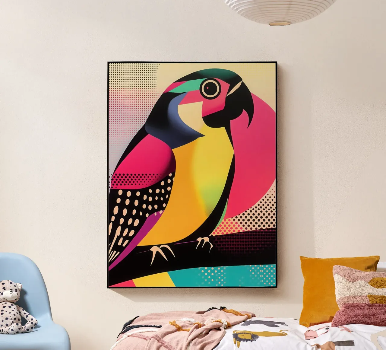 Decorative parrot | Optical Art Raster Print acrylic glass by Autofocus