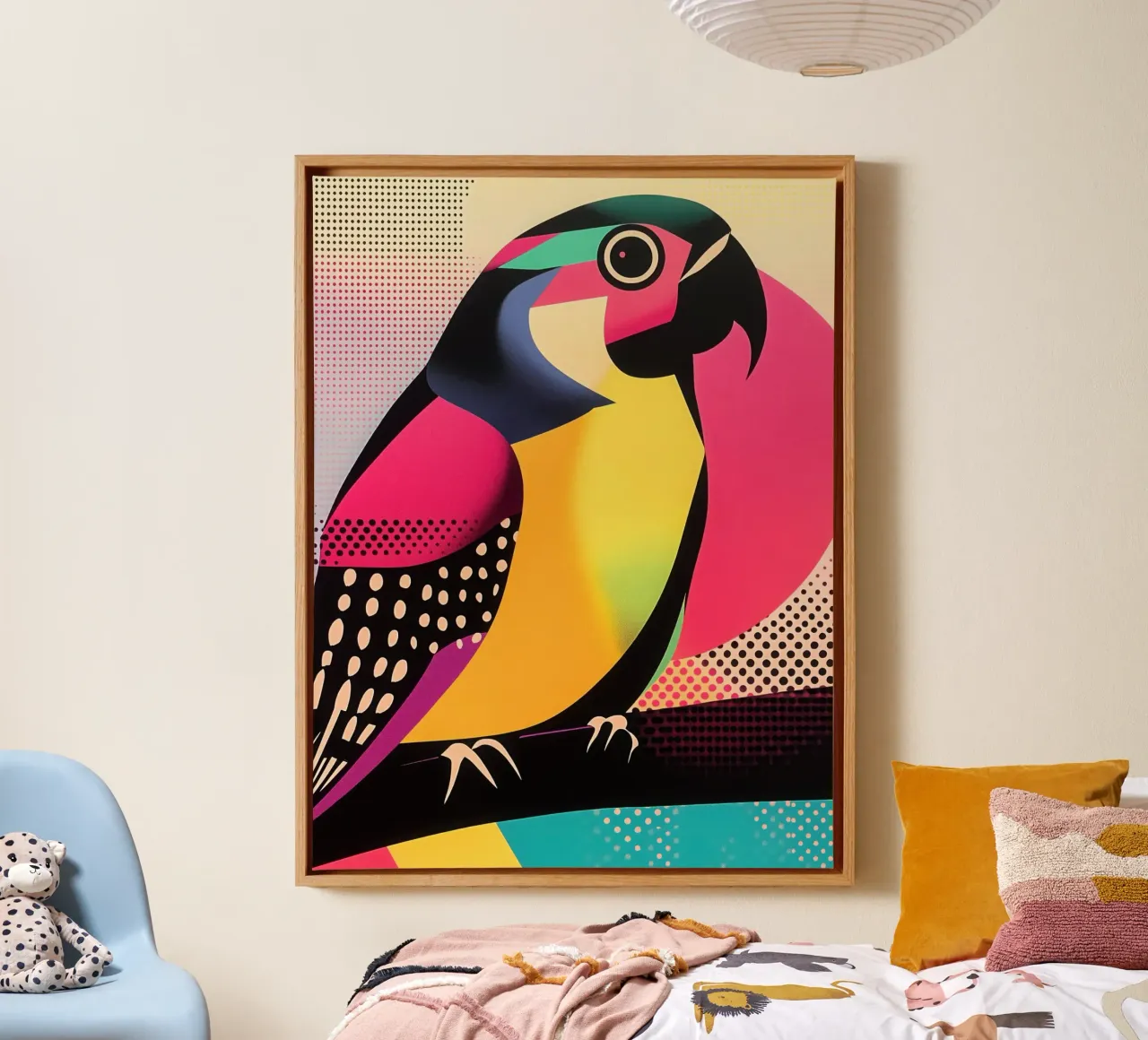 Decorative parrot | Optical Art Raster Print canvas by Autofocus