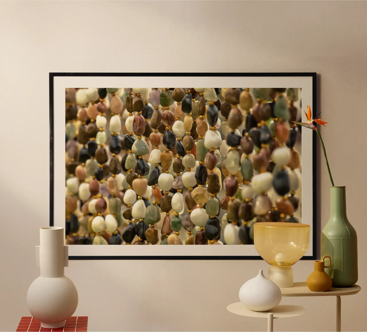 Eine harmonische Mischung aus erdiger Eleganz - Stein-Halsketten Poster von Curious Collections by Marielle Leenders