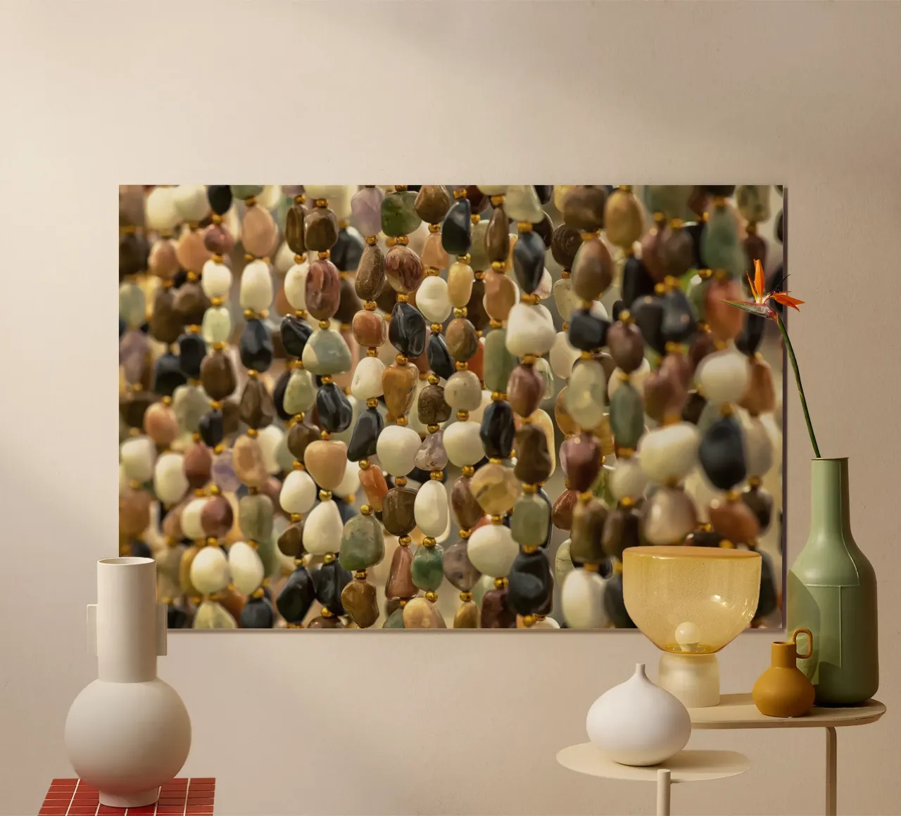 Eine harmonische Mischung aus erdiger Eleganz - Stein-Halsketten Poster von Curious Collections by Marielle Leenders