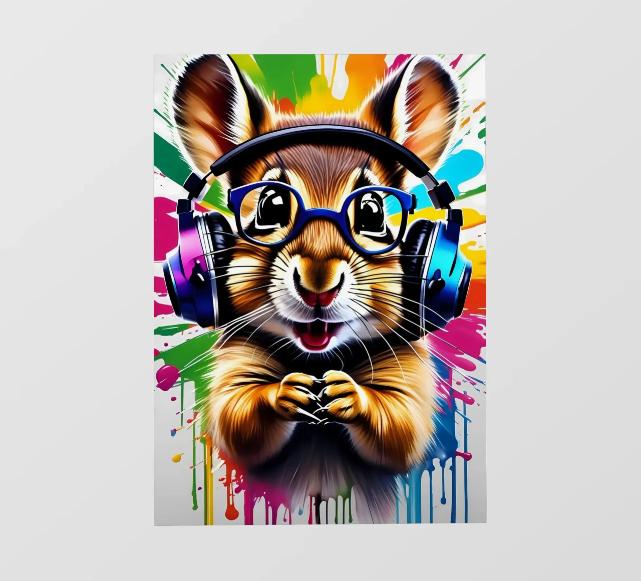 Chipmunk in cuffia, graffiti pellicola backlit da MakArena