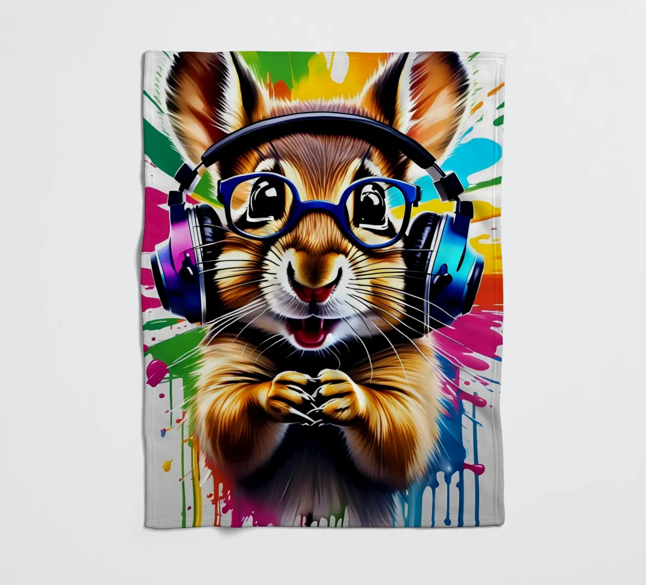 Chipmunk in cuffia, graffiti coperta in pile da MakArena