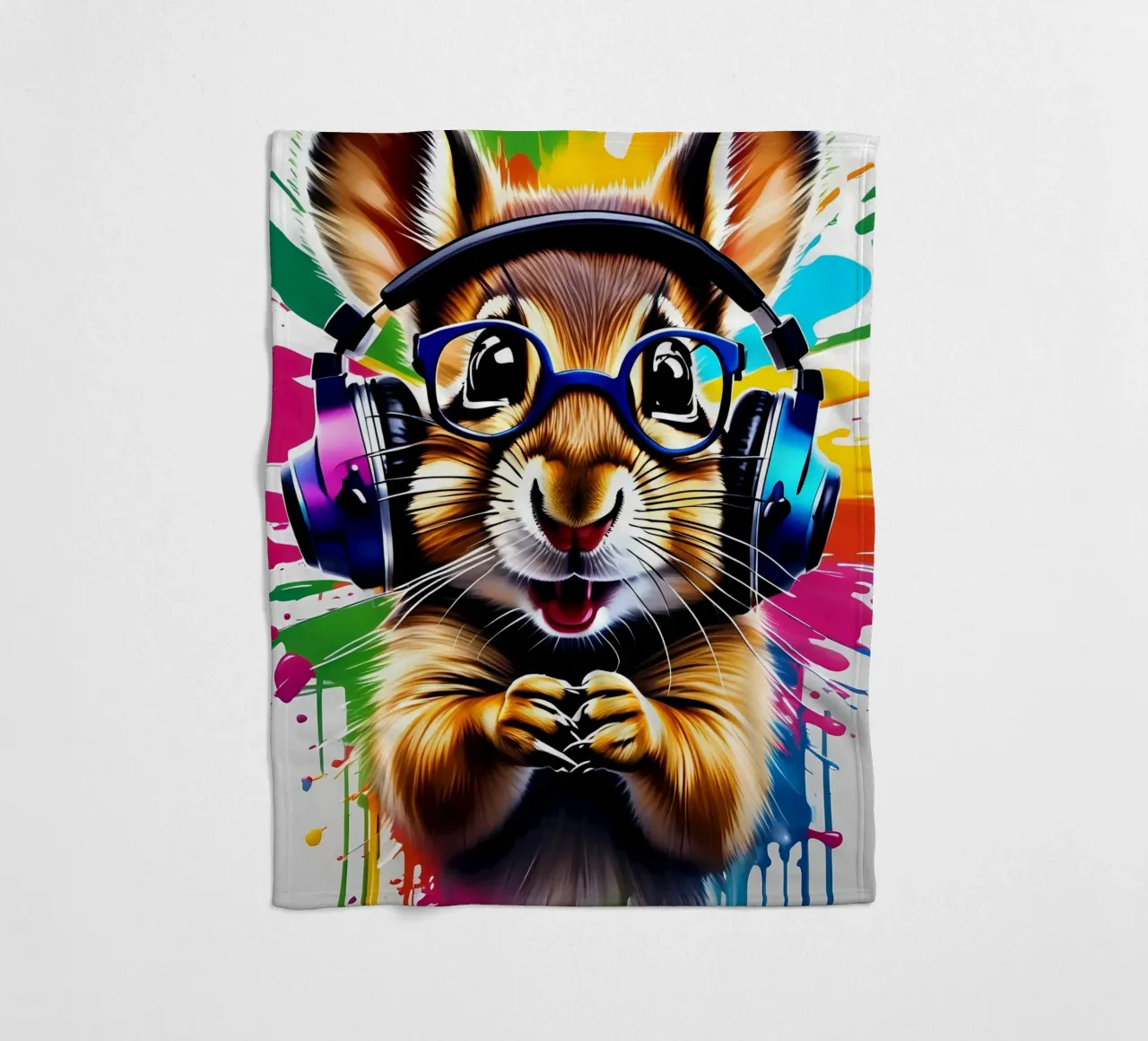 Chipmunk in cuffia, graffiti coperta in pile da MakArena